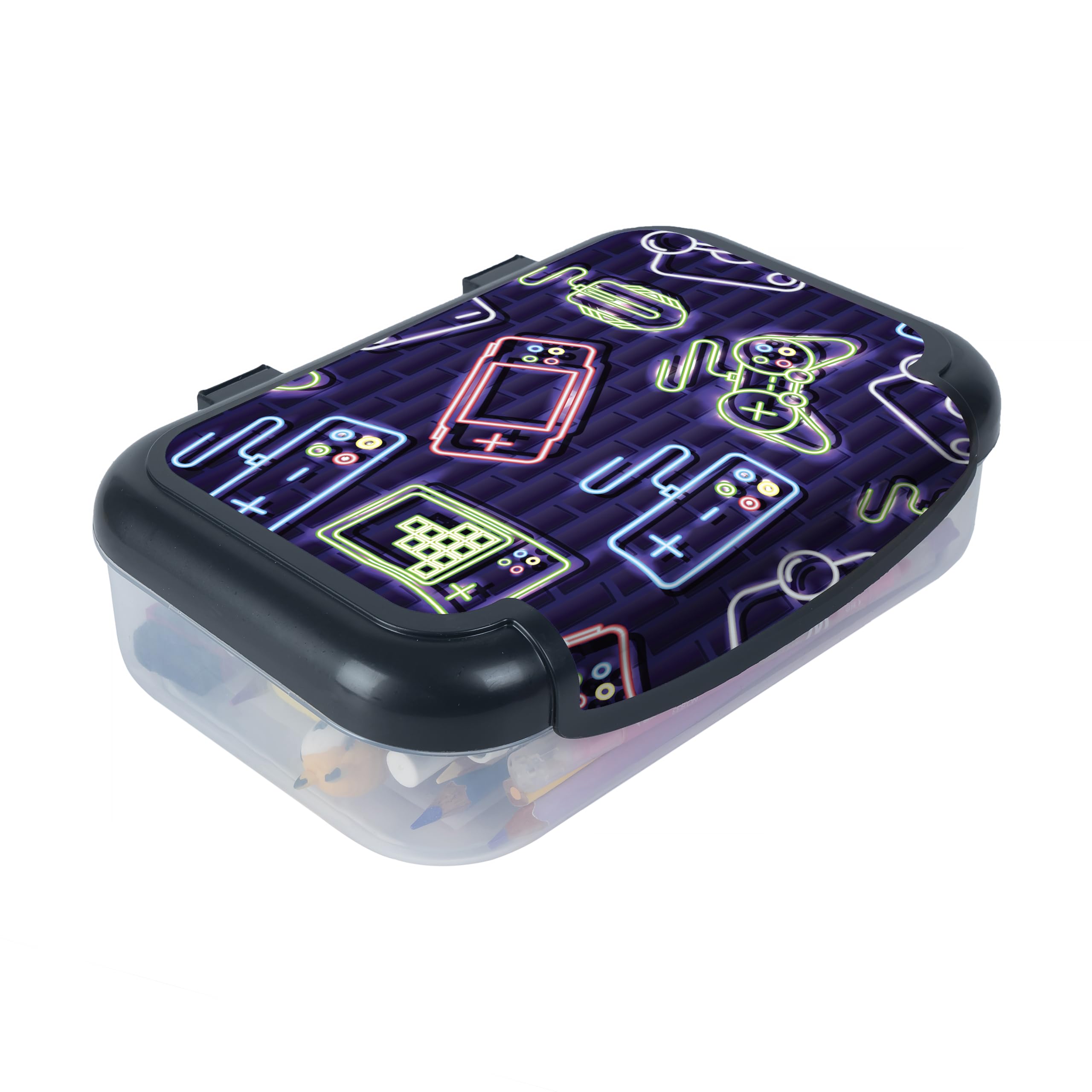 ZIPIT Recycled Plastic Pencil Box for Boys, Large Capacity Pencil Case for School, Durable Stationery Organizer Box, Gaming