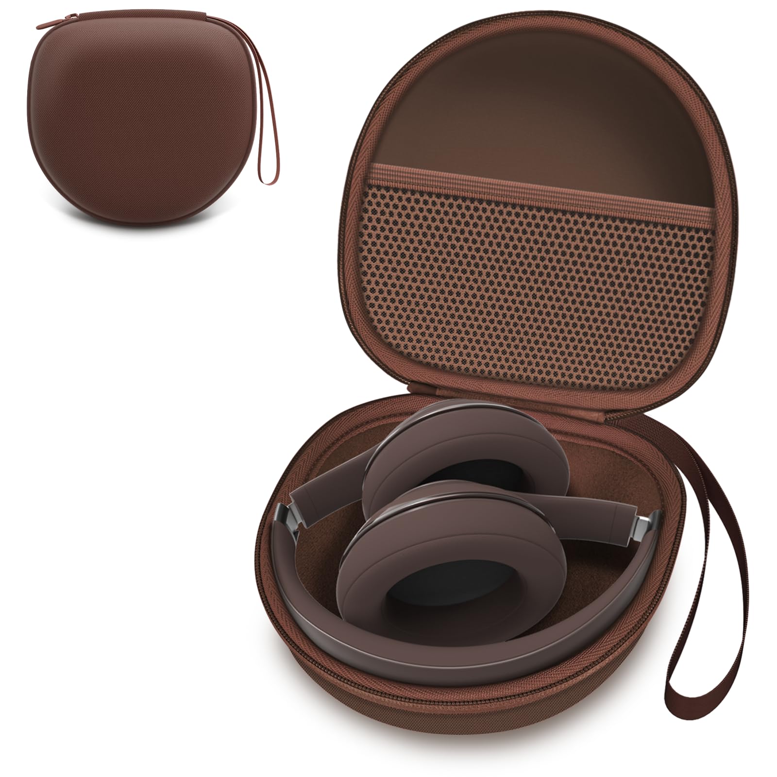 Headphone Headset Case for Folding Headphone, Brown