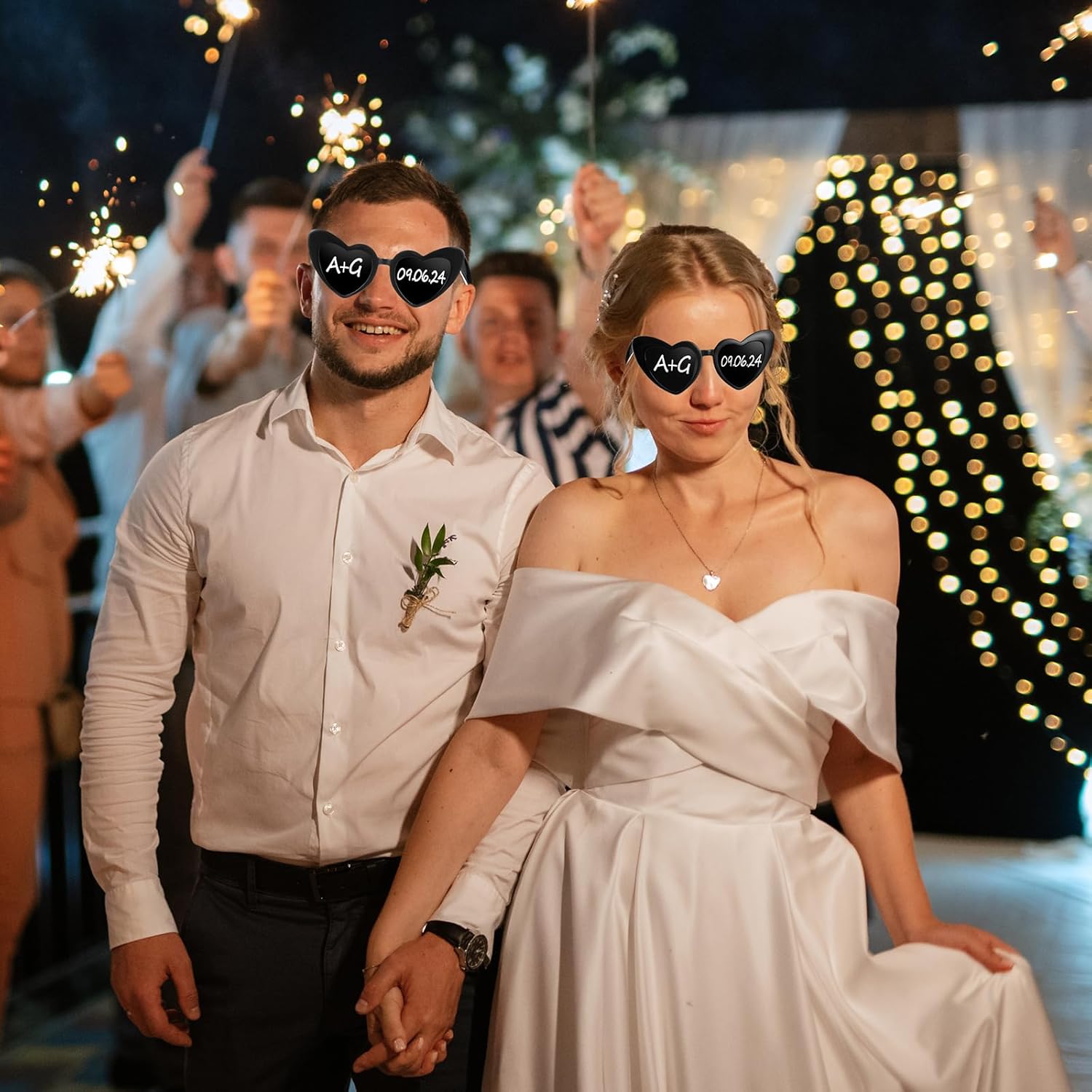 Flutesan Personalized Heart Shaped Sunglasses Bulk Heart Glasses with Paint Pens for DIY Wedding Party Favors - Image 6