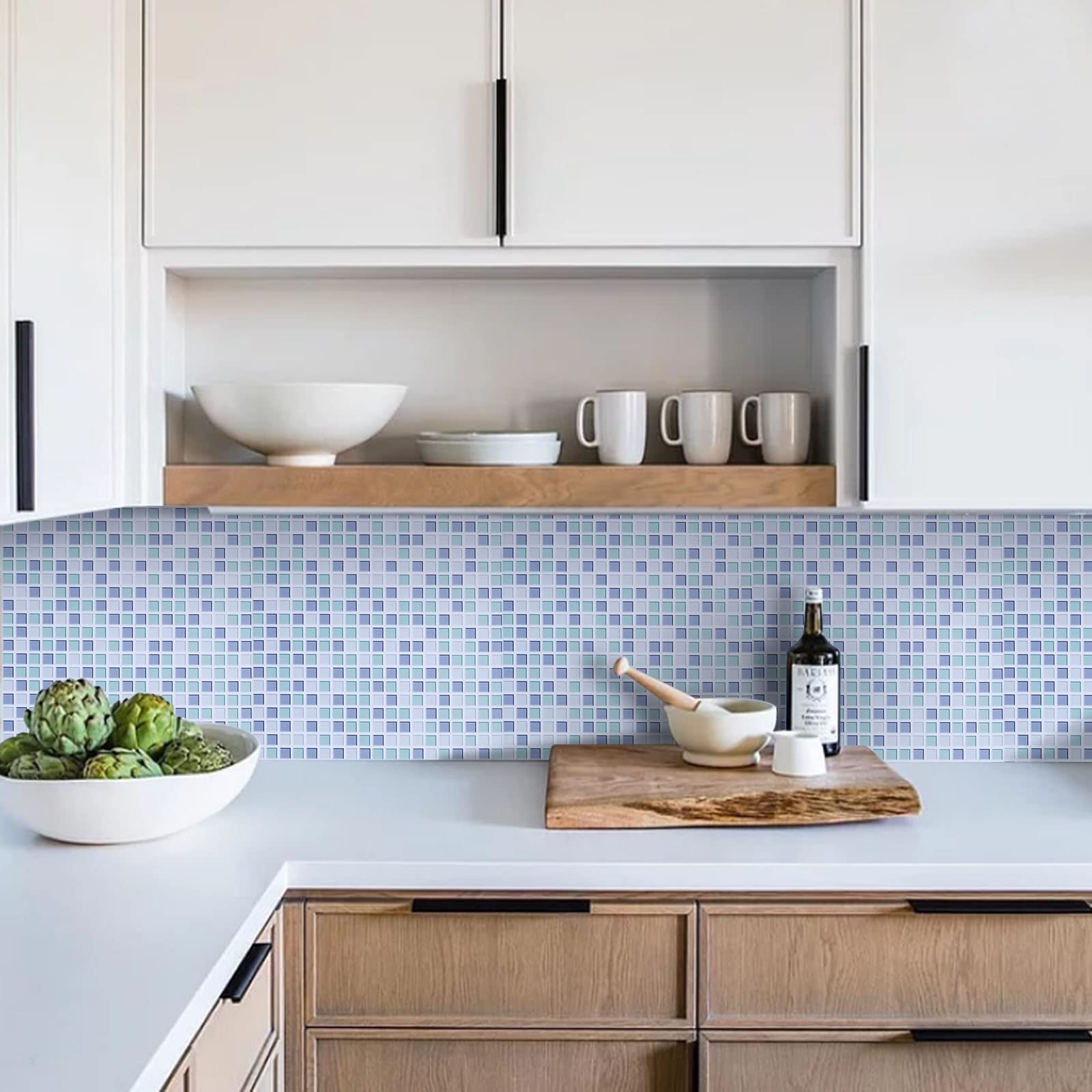 Adesivi Piastrelle Cucina Mosaico Grigio - 40x300cm, Autoadesivo Impermeabile Per Bagno E Cucina - Foto 11