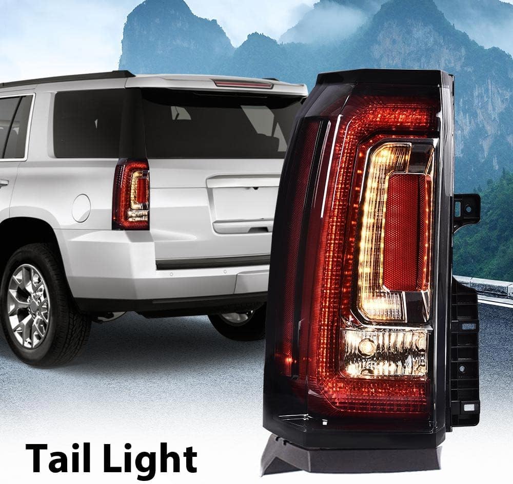 PIT66 LED Tail Light Compatible with GMC Yukon,Yukon XL 2019 2020/Compatible with GMC Yukon,Yukon XL 2015 2016 2017 2018 (submodel: Denali, SLE, SLT) Driver Side Rear Light Lamp Assembly