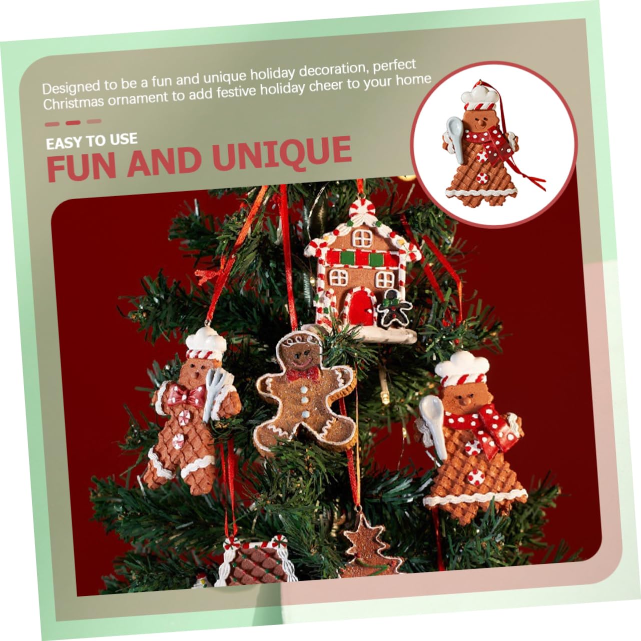 PRETYZOOM 5St Lebkuchenmann Anhänger Christbaum anhänger christbaumanhänger Dekorationen für Zuhause weihnachtliche lebkuchenfiguren Weihnachtsdekoration Weihnachtsbedarf Harz Brown