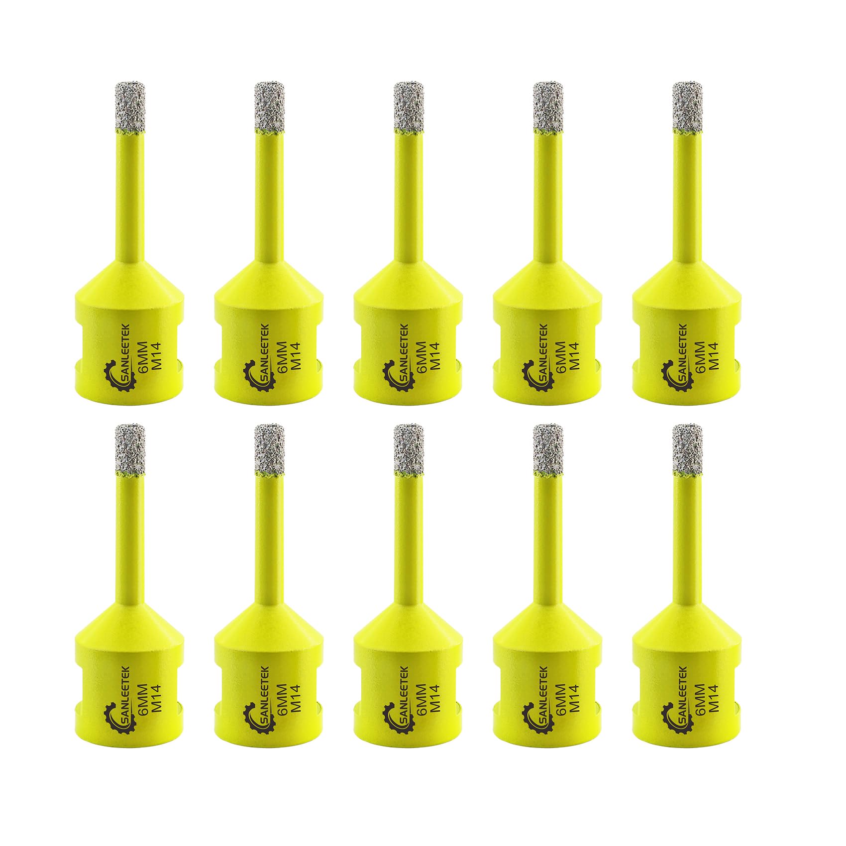 SANLEETEK Diamond Core Drill Bit - Tile Hole Cutter Set 10pcs 6mm Diamond Hole Saw Set for Ceramic Porcelain Marble Granite