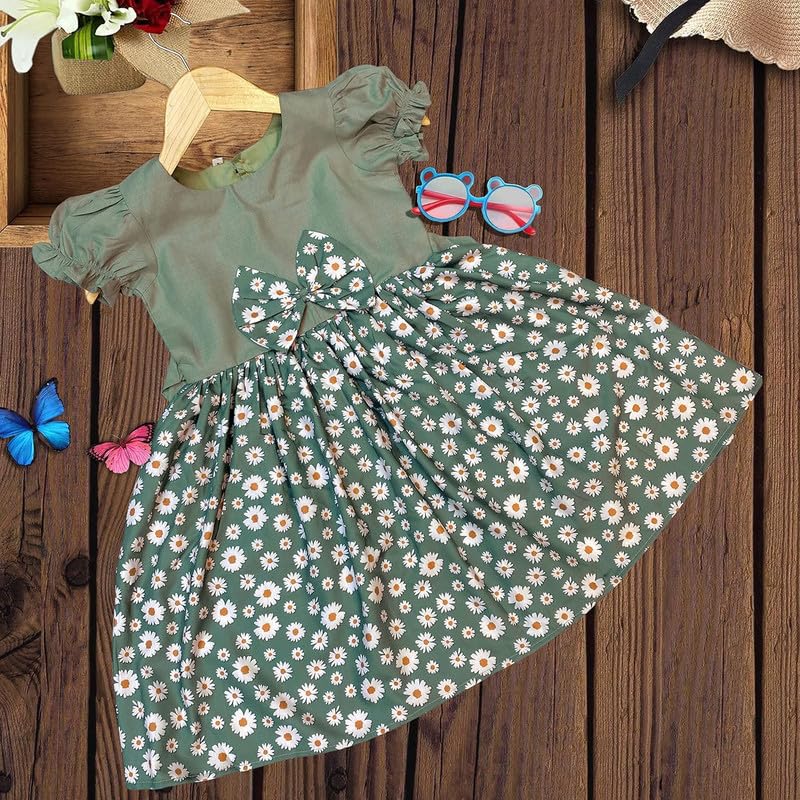 Image of Niren Enterprise Multipatteren Baby Girl's Knee Length Frocks with Digital Prints