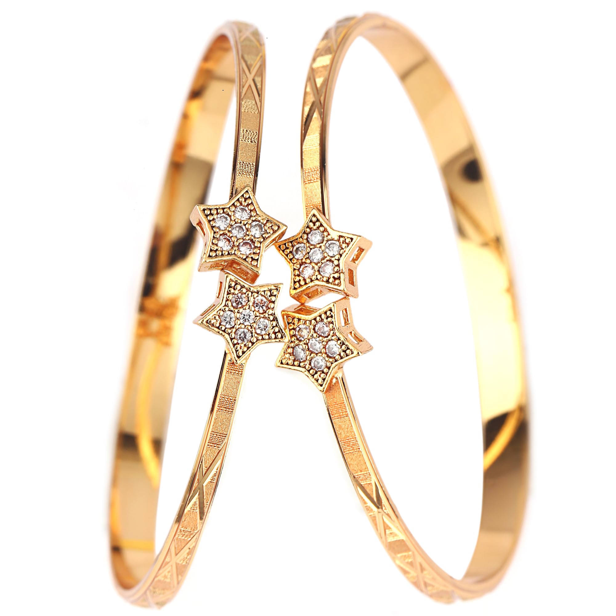 Shining Diva Fashion Set Of 2 Latest Traditional Design 18k Gold Plated Adjustable Bracelet Bangles for Women (Golden)(15259b) (B0CNXVLF11) Amazon Price History, Amazon Price Tracker