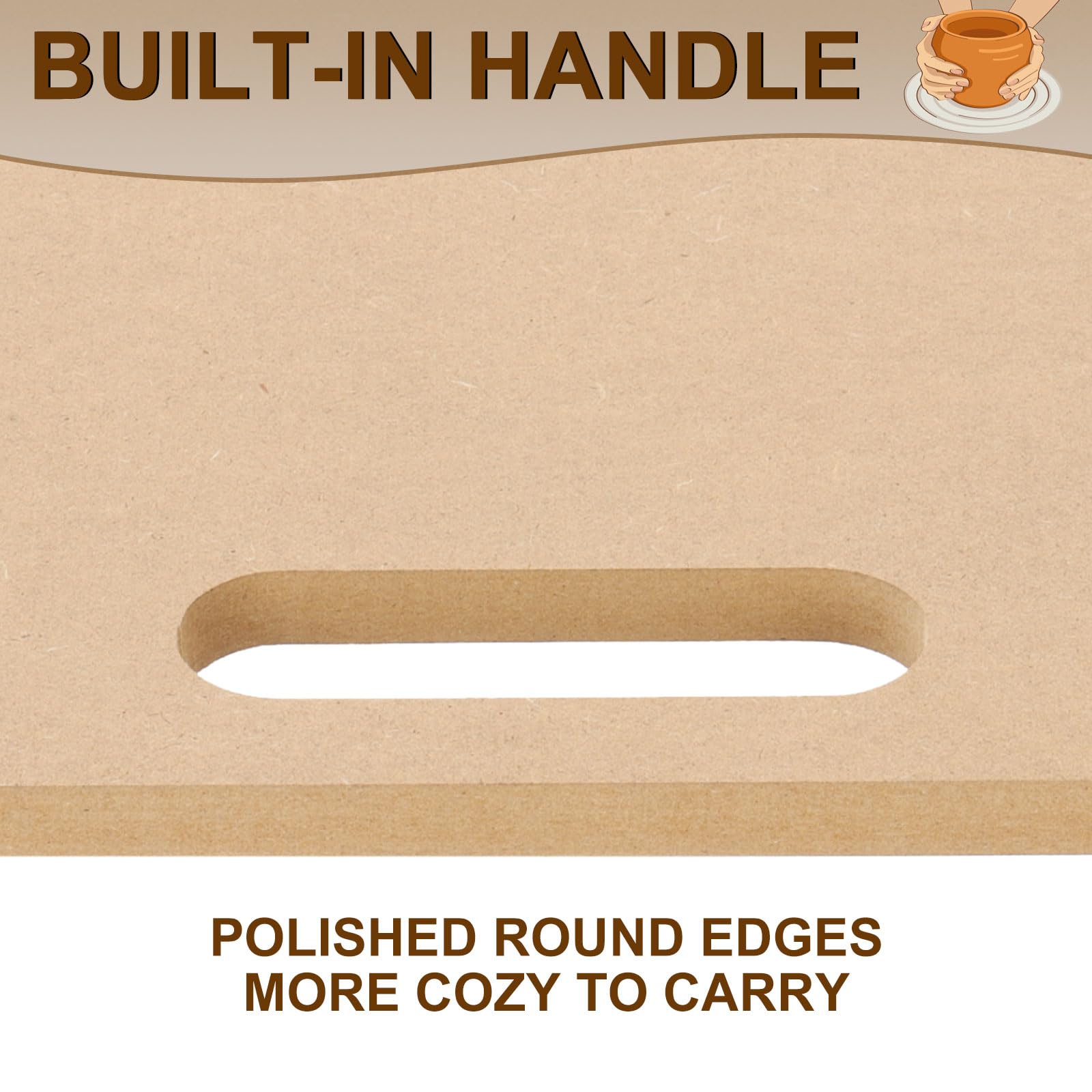 PATIKIL 10 x 16" Wedging Board for Pottery with Built-in Handle - Image 2