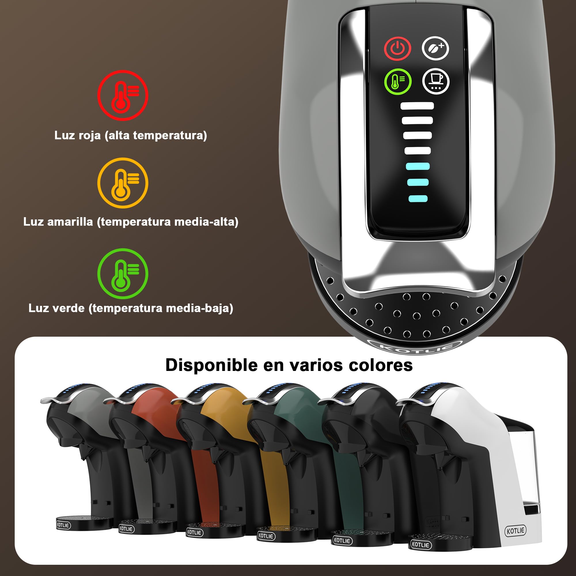 Upgrade Máquina de Cápsulas Café Espresso 5 en 1 19 Bar para Nespresso/Dolce Gusto/LAVAZZA MIO/LOR y Café Molido/ESE, Cafeteras Automáticas Pequeñas con Cápsulas, EM-308B (Gris)