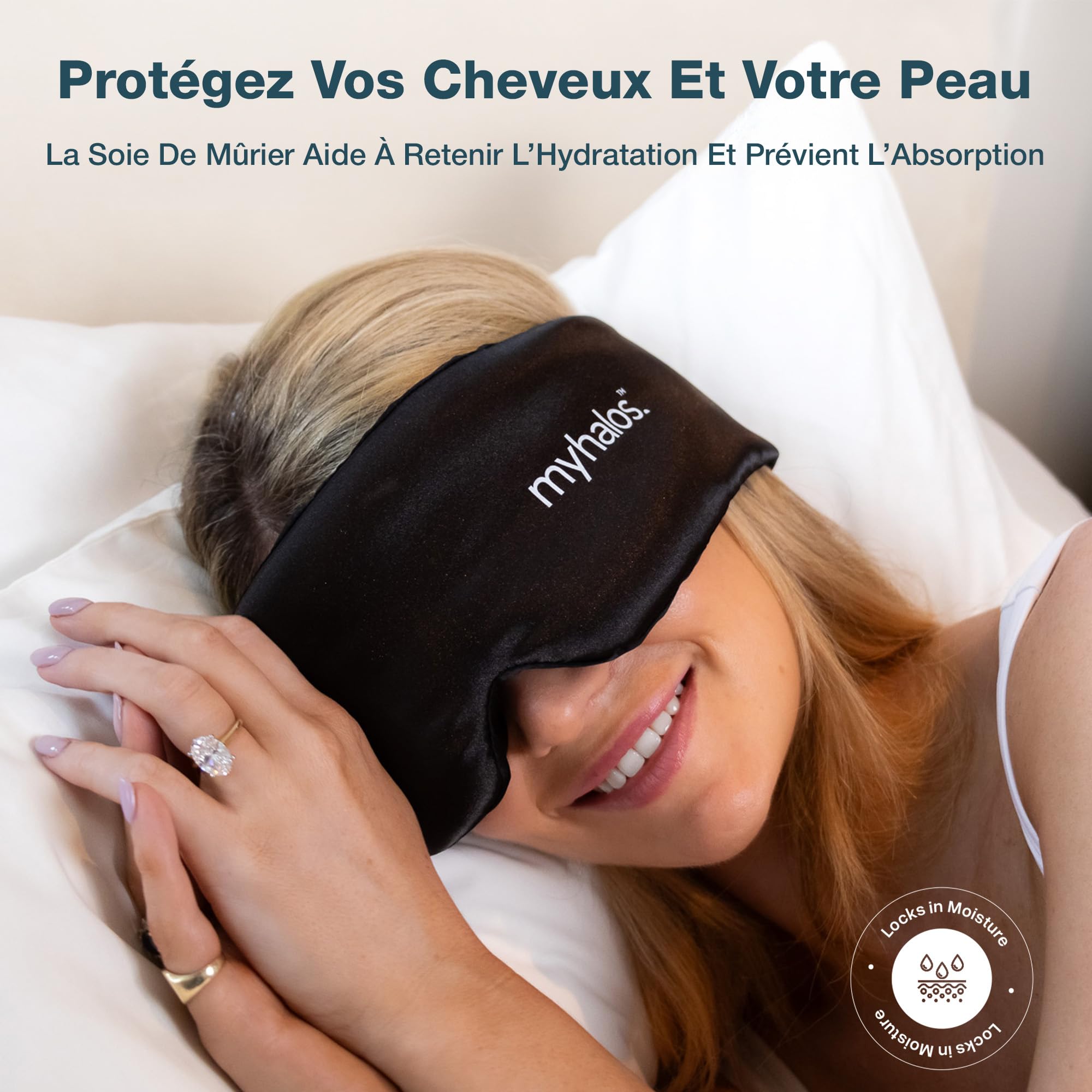 MyHalos Masque de sommeil 3D en soie de mûrier pour homme et femme, bonnets, occultant, confortable pour dormir n’importe où, voyage, nuit