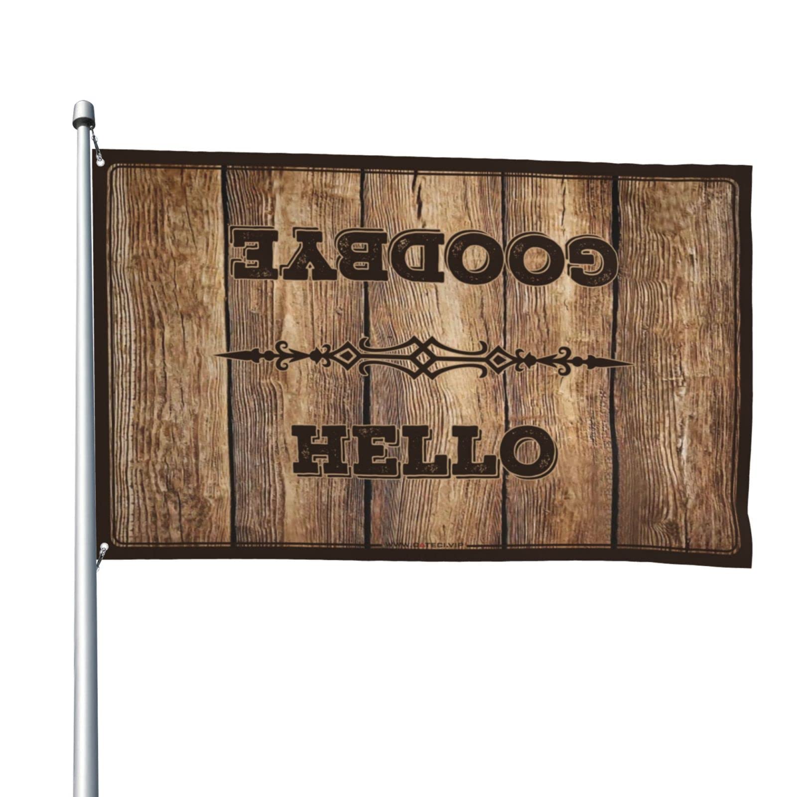 Drapeau hippie Hello Goodbye grand format 152x244 cm pour cave - 8