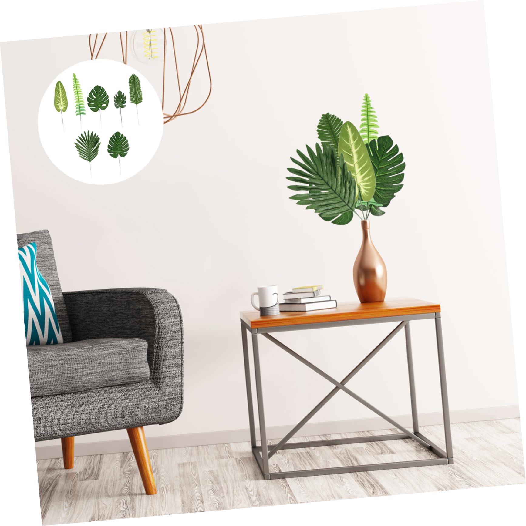 Amazon｜Levemolo 63個点人工トロピカルリーフ装飾品 茎付き熱帯葉