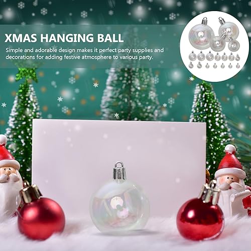 Miniatura 3 de Garneck 72 adornos de bola iridiscente de Navidad, bolas de plástico rellenables, bolas colgantes inastillables, árbol de Navidad, vacaciones, boda,