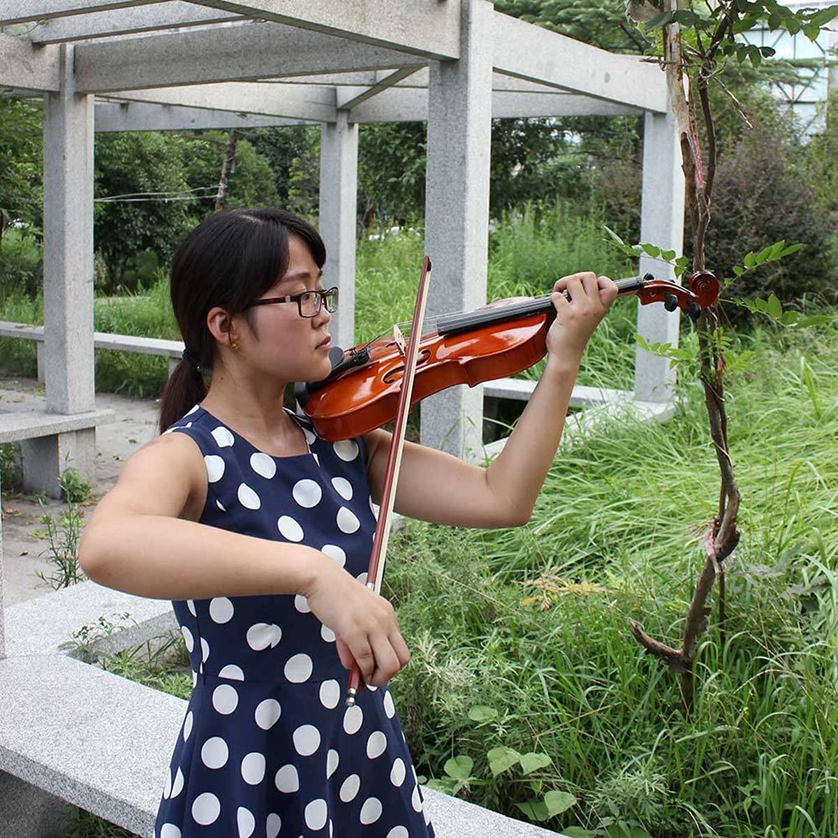 Natürliche Professionelle Akustische Violine Für Anfänger, 1/8,1/4,1/2,3/4,4/4 Mattes Finish Massivholz Violine Einsteiger Musikinstrumente Für Kinder & Erwachsene, Mit Tragetasche,1/4