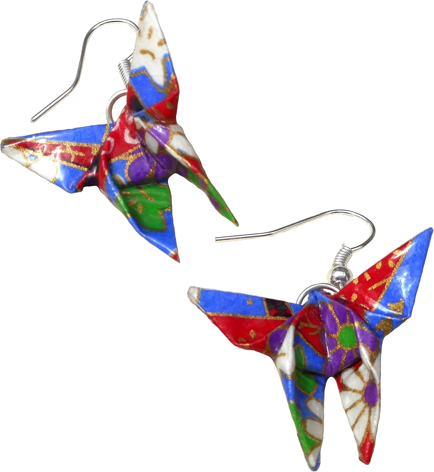 Handcrafted Lightweight Origami Paper Butterfly Earrings, First Anniversary Mother's Day Gift