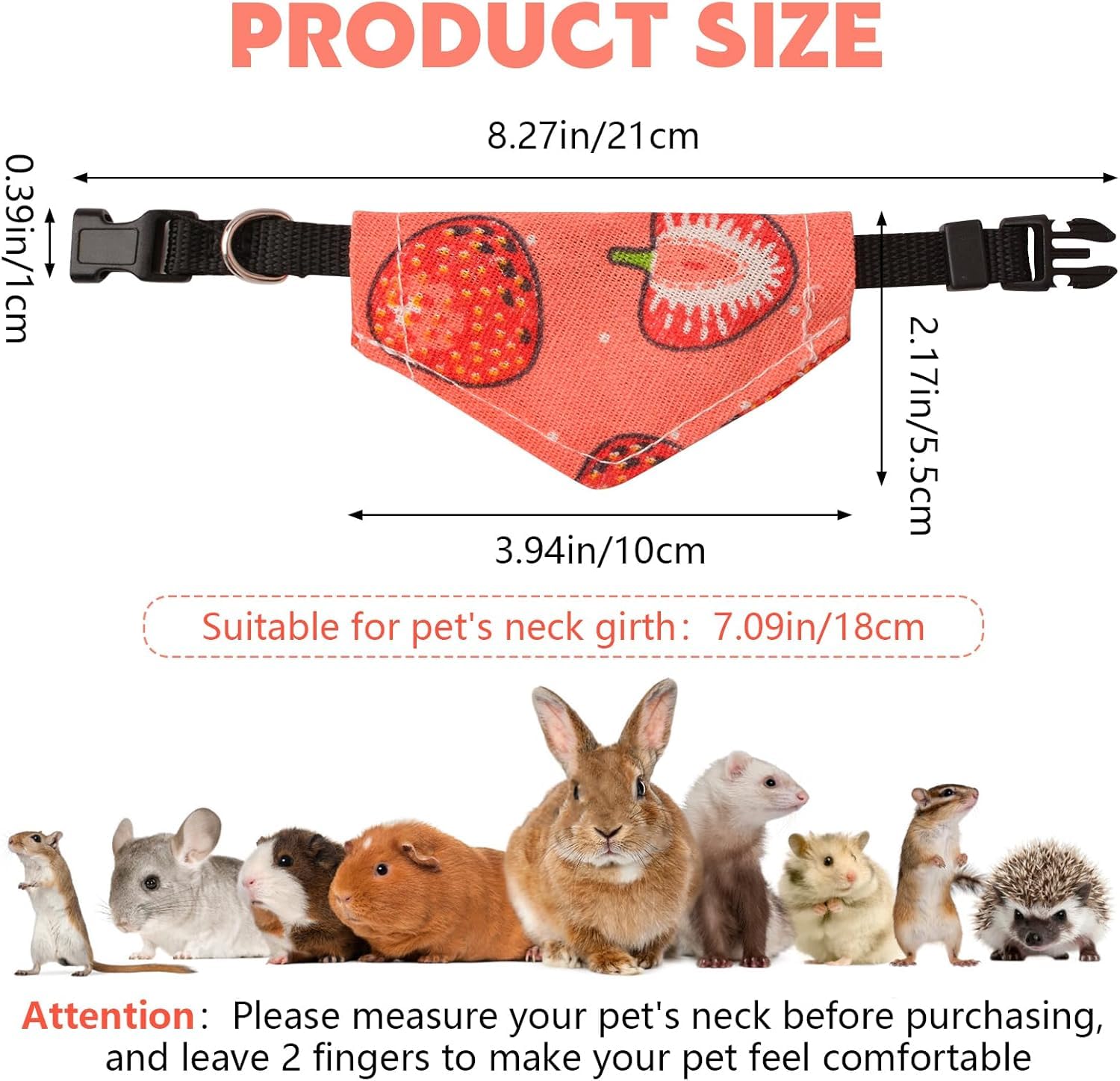 HAICHEN TEC Ferret Cute Bandana Collar Pure Cotton Triangle Bibs Scarf Adjustable Quick Release Buckle Design forRabbit Guinea Pig Kitten Dogs Small Large Pets (Pink+Grey,S)