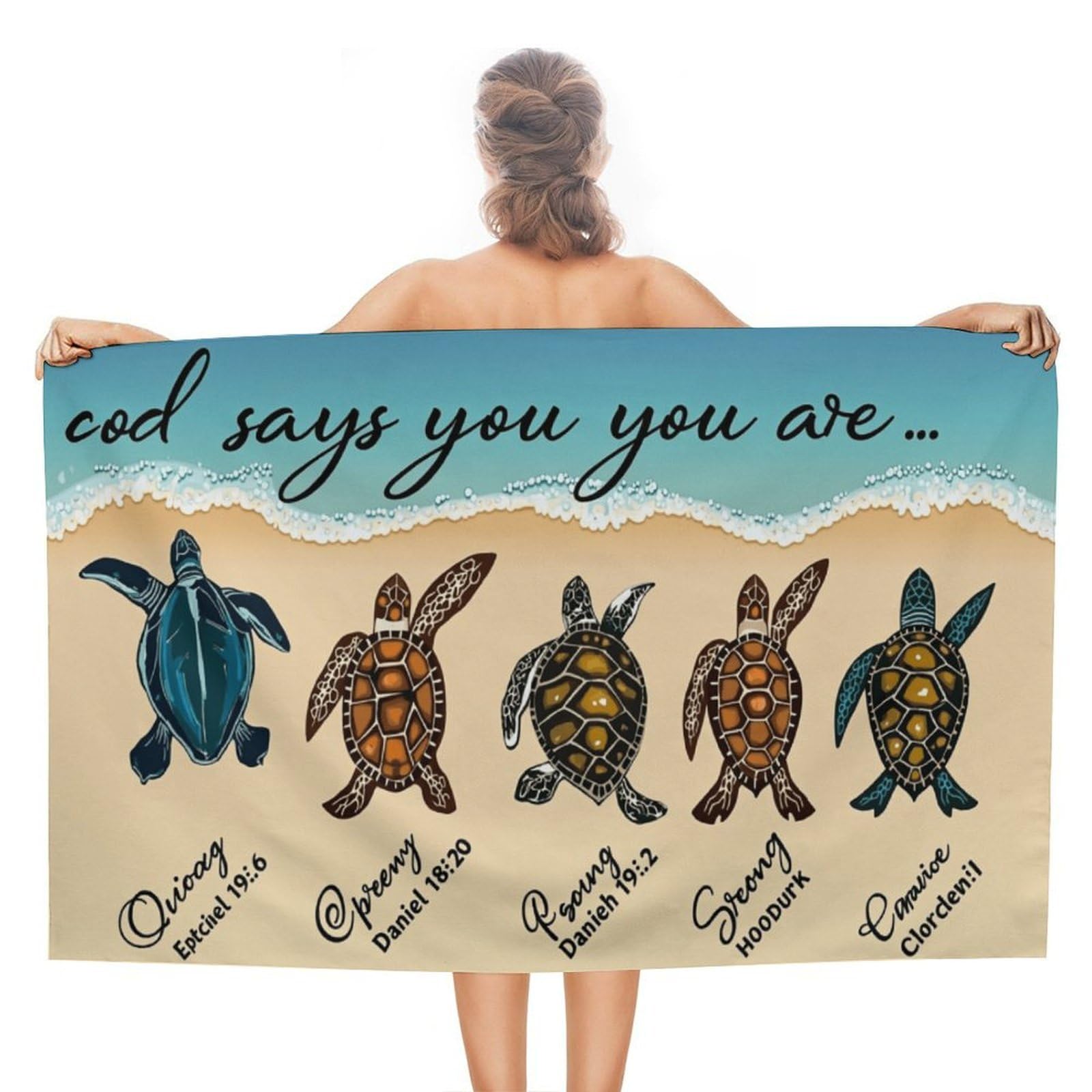 Anceky Turtle Beach Beach Towel Microfiber Soft Absorbent Oversized Large Bath Towel Blanket Thin Quick Dry for Adults Swimming Pool Yoga Gym Travel 51"X31"