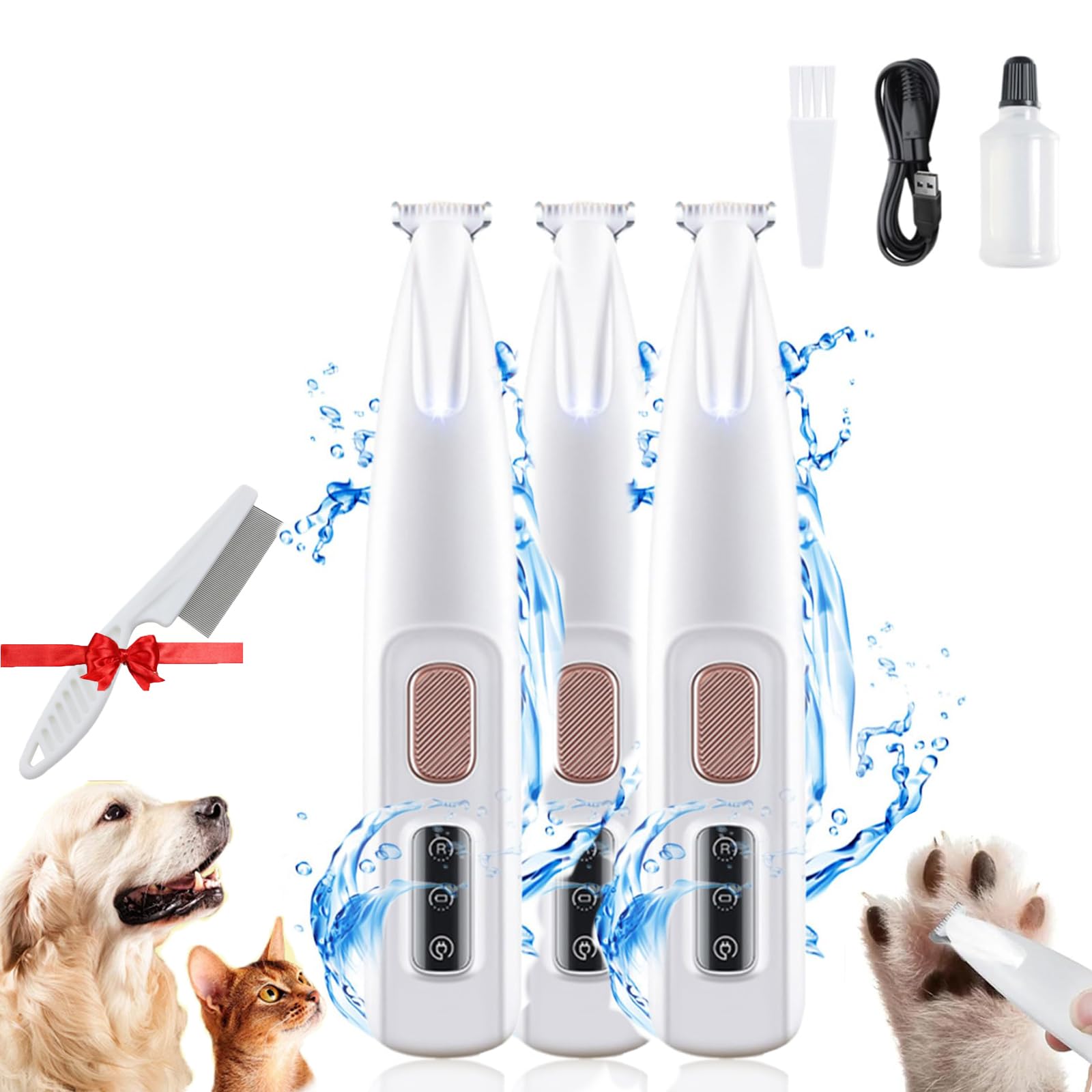 Easypaw Grooming Trimmer, Easy Paw Nail Trimmer for Dogs, Pawglow LED Pet Grooming Trimmer, Paw Glow Trimmer, Zuvio PawTrimmer 2.0, Petior Pet Paw Trimmer, Petoir Paw Trimmer, Petoirpet Trimmer (3PCS)