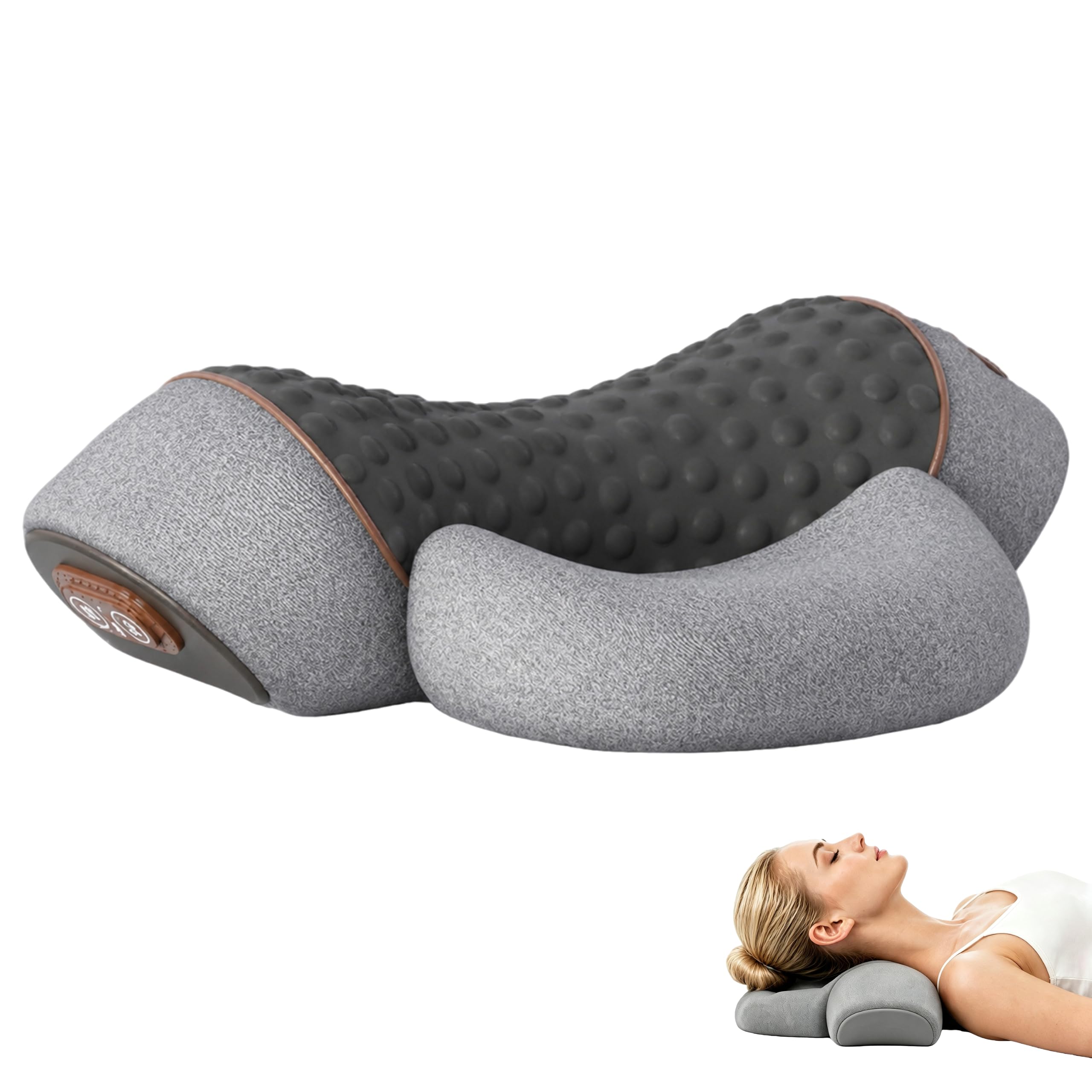 3-In-1 Massagegerät Elektrisch Heizung Nacken (Hellgrau)