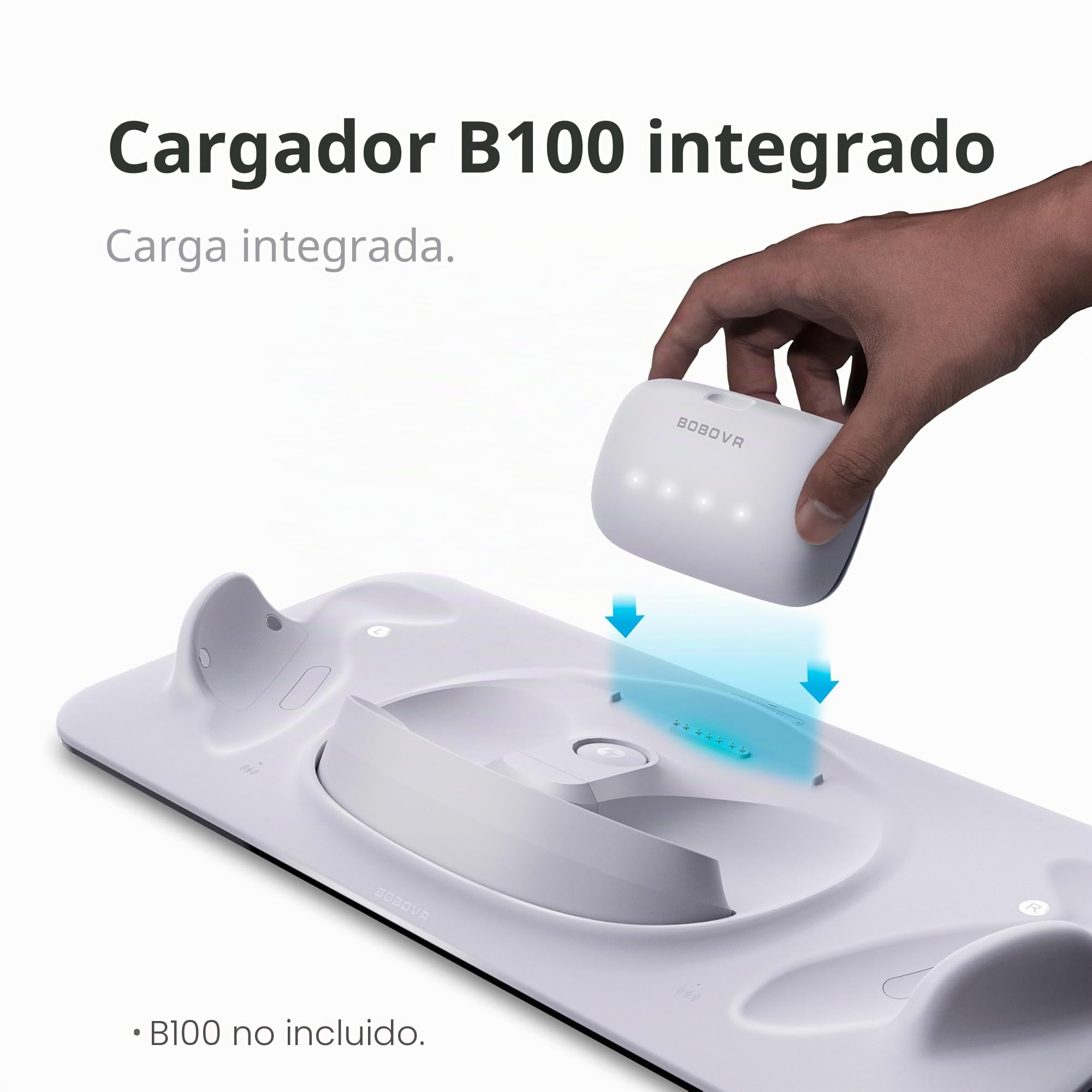 BOBOVR Base de Carga D3, Carga inalámbrica para Controlador, Carga rápida B100, Compatible con Quest 3