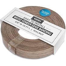 5/8 inch Real Walnut Iron-On Edging 25 ft Roll Pre-Glued Wood Veneer Tape for Easy DIY Application Will Cover the Edge of a Standard MDF Panel