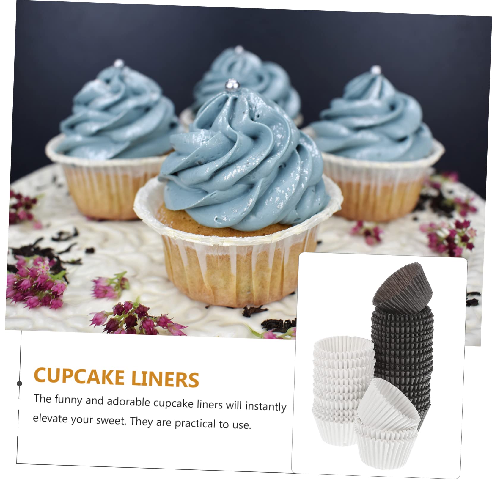 Mikikit Textura Resistente Ideales para Postres y Papel Antiadherente 1000 Capacillos de Papel para Cupcakes y Frutos Secos en Fiestas y Pastelerías