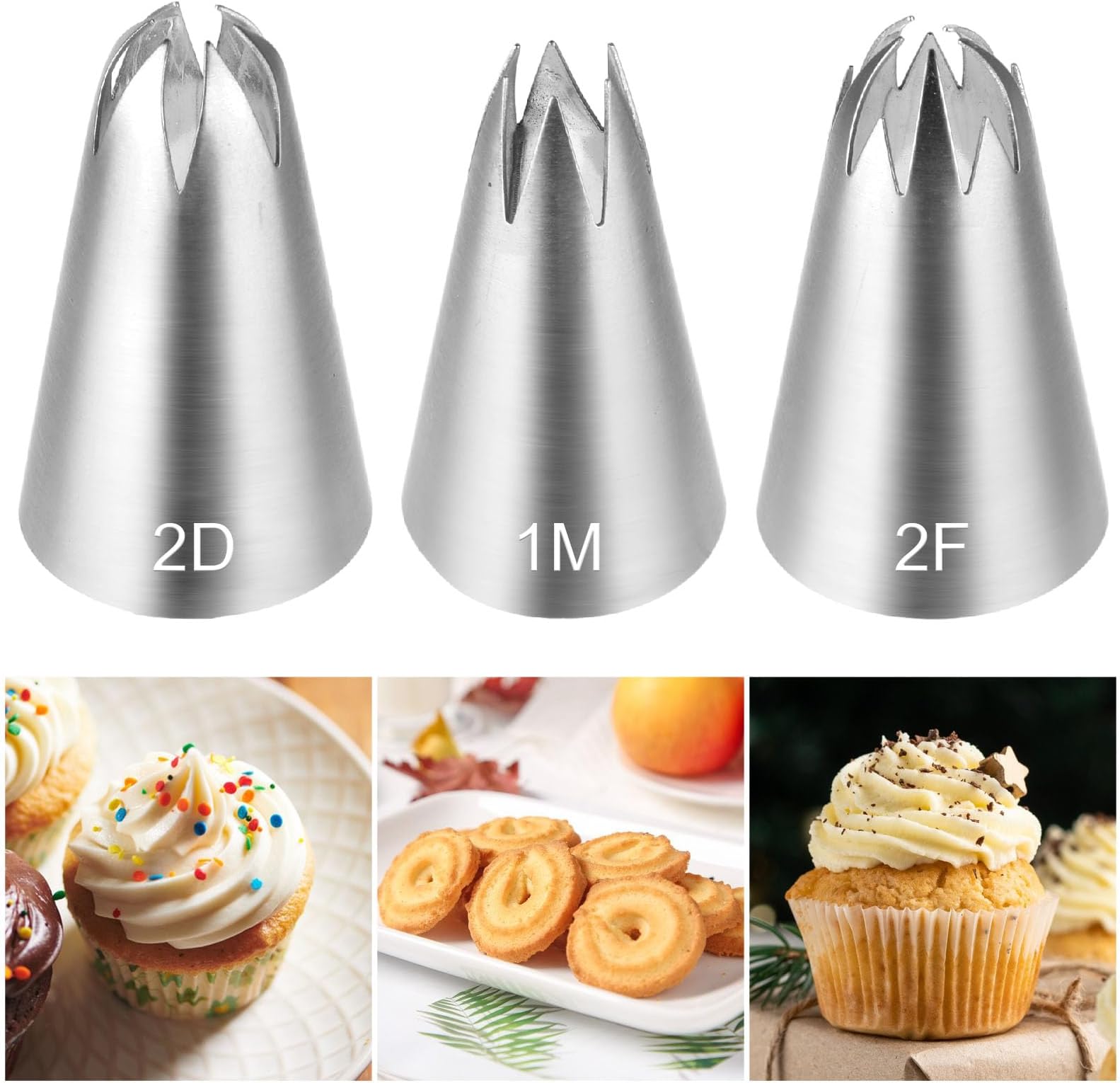 abolius 5 Pcs Piping Tips, Large Piping Tips Set, Stainless