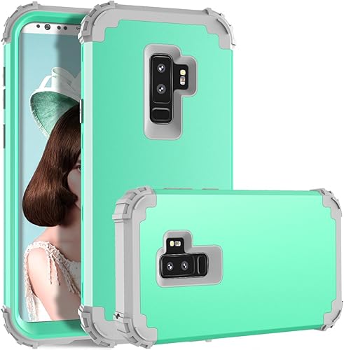 Vista 13 de Funda de teléfono para Samsung Galaxy S9 Plus, cubierta dura, a prueba de golpes, silicona suave, híbrida, tres capas, resistente, protección de PC