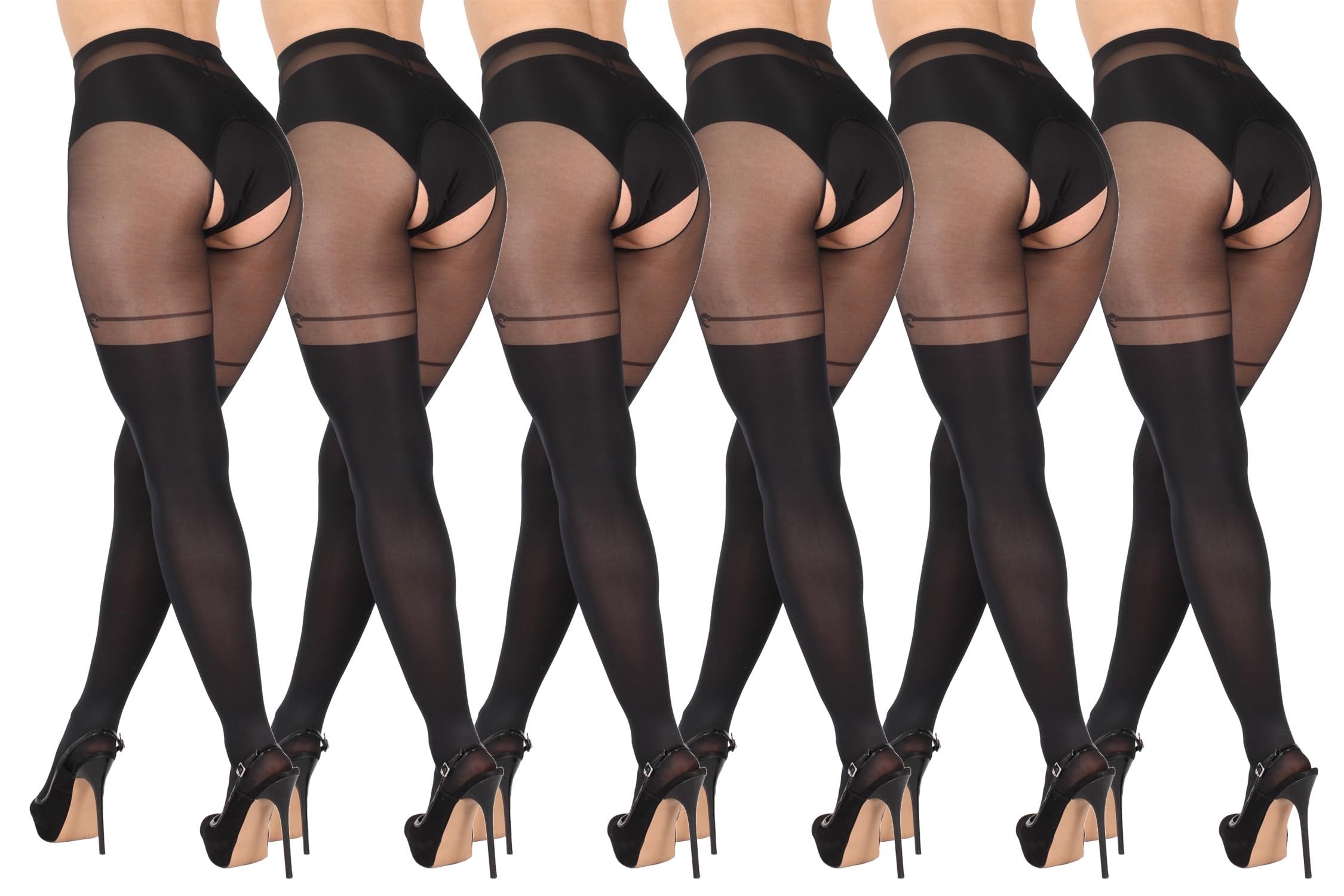 BANANALU 20 Den Overknee Sexy Ouvert Strumpfhose mit offenem Schritt Cutout