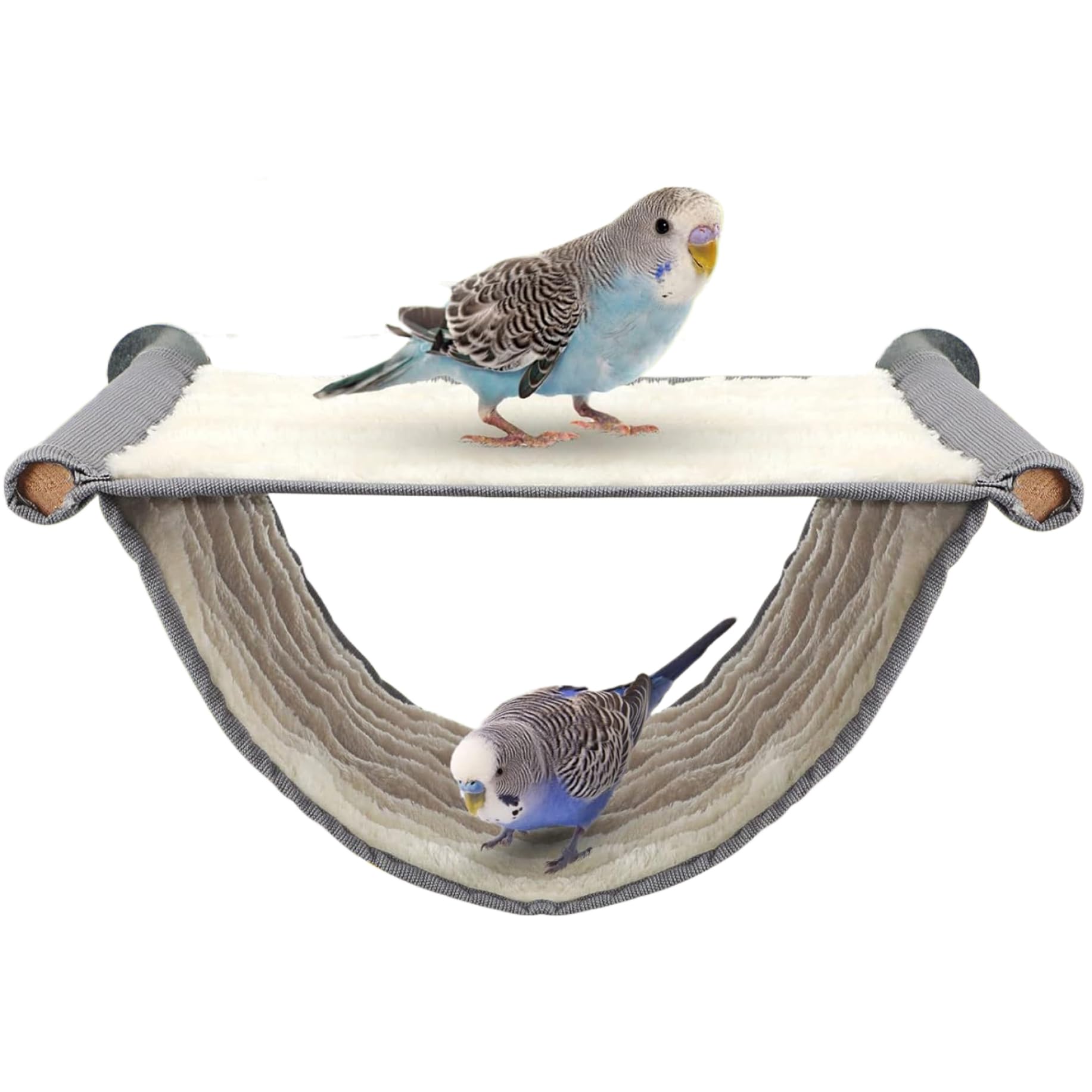 Vogelbett für Käfig | Vogelbett für Käfig, hängendes Sittichnest, winterwarme Sitzstange für Sittiche, Wellensittiche, Nymphensittiche, Unzertrennliche, Kakadus, Finken, Grau