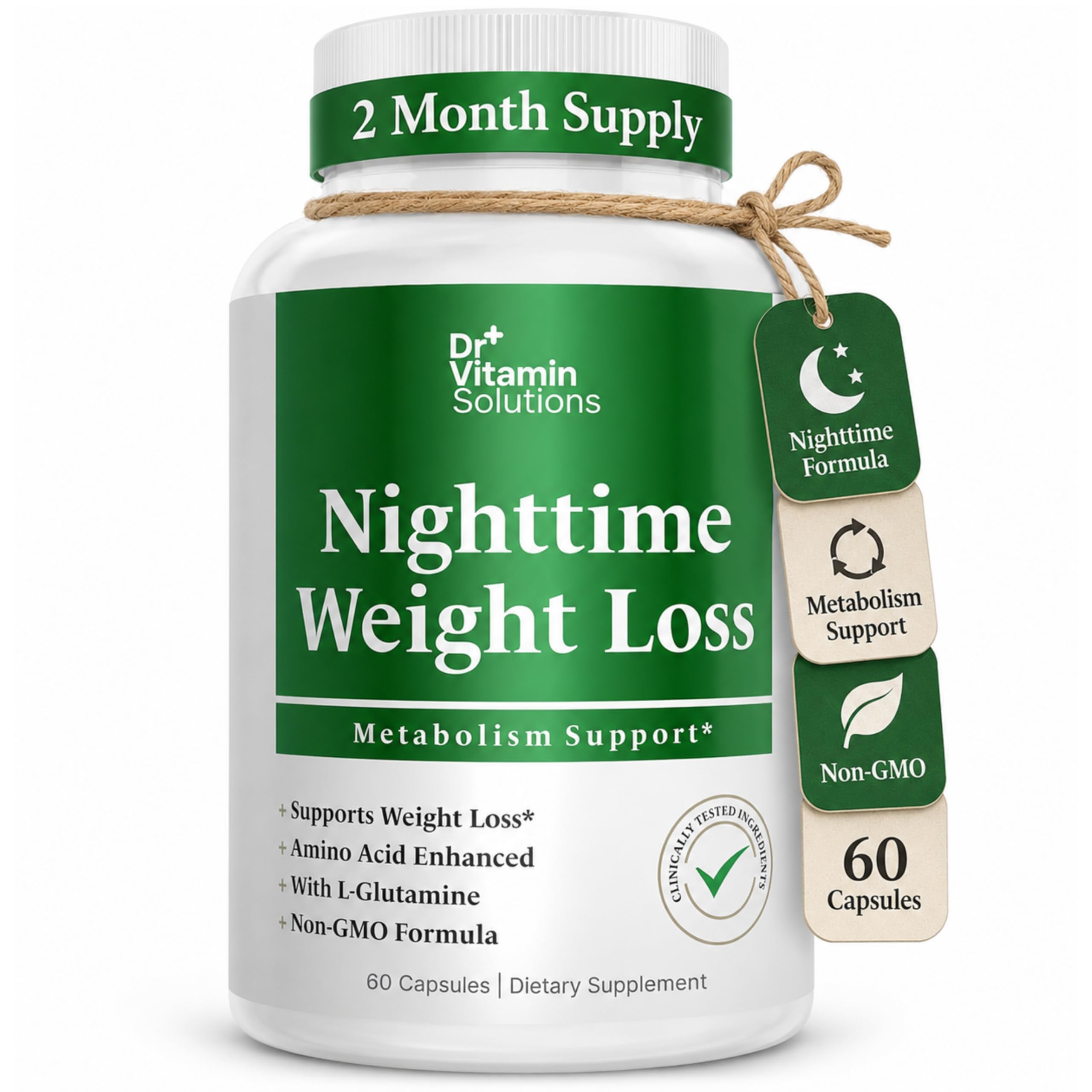 Nighttime Fat Burner - Appetite Suppressant for Weight Loss, Sleep Support 60 Count (Pack of 1)