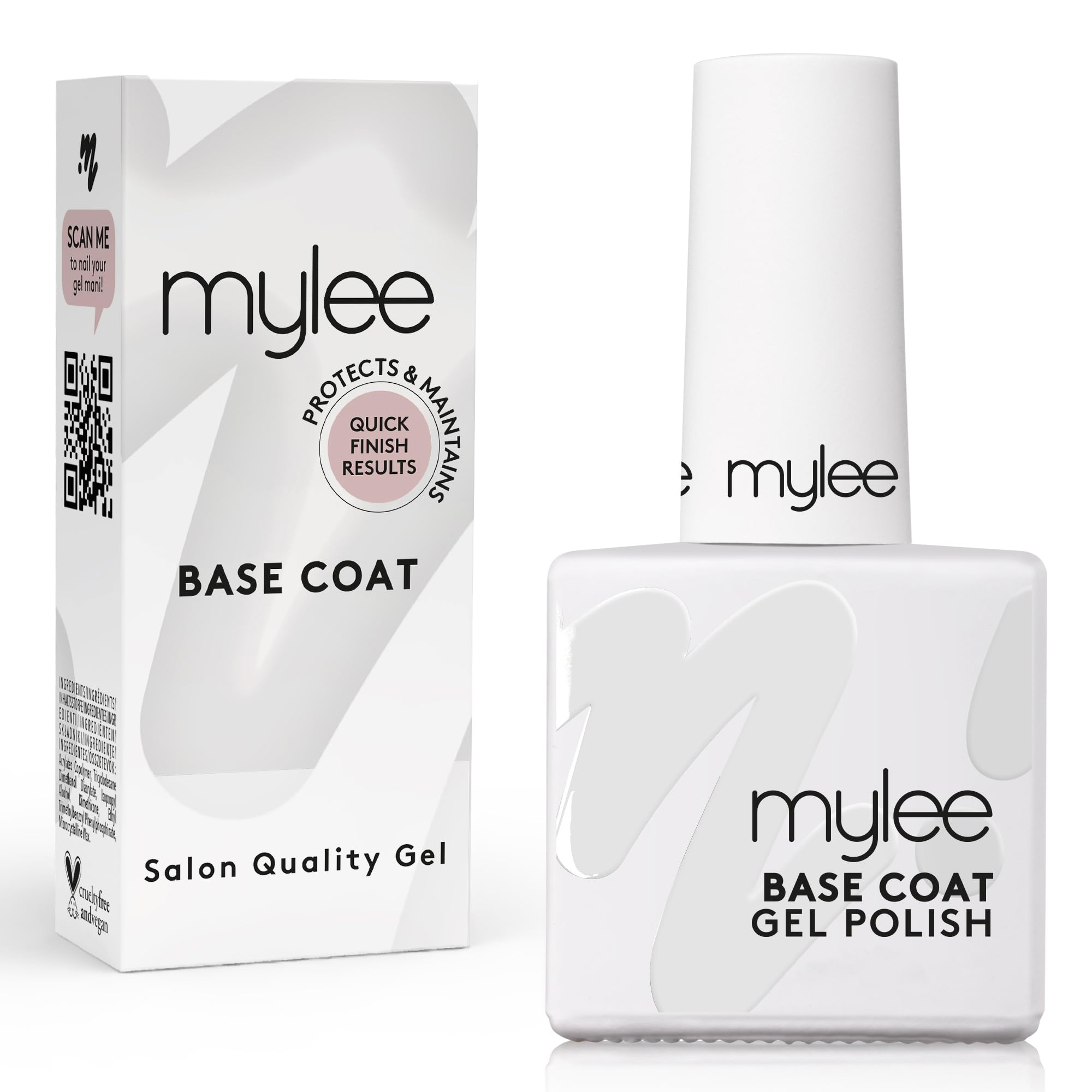 Mylee Gel Nail Polish Base Coat 10ml UV/LED Soak-Off Nail Art Manicure Pedicure for Professional Salon & Home Use