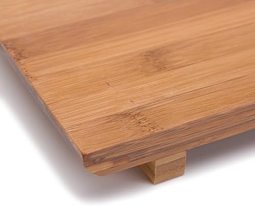 Miniatura 6 de TJ Global Sashimi - Plato de bambú para servir sushi, vajilla de estilo japonés, bandeja de corte de bambú (juego de 3)