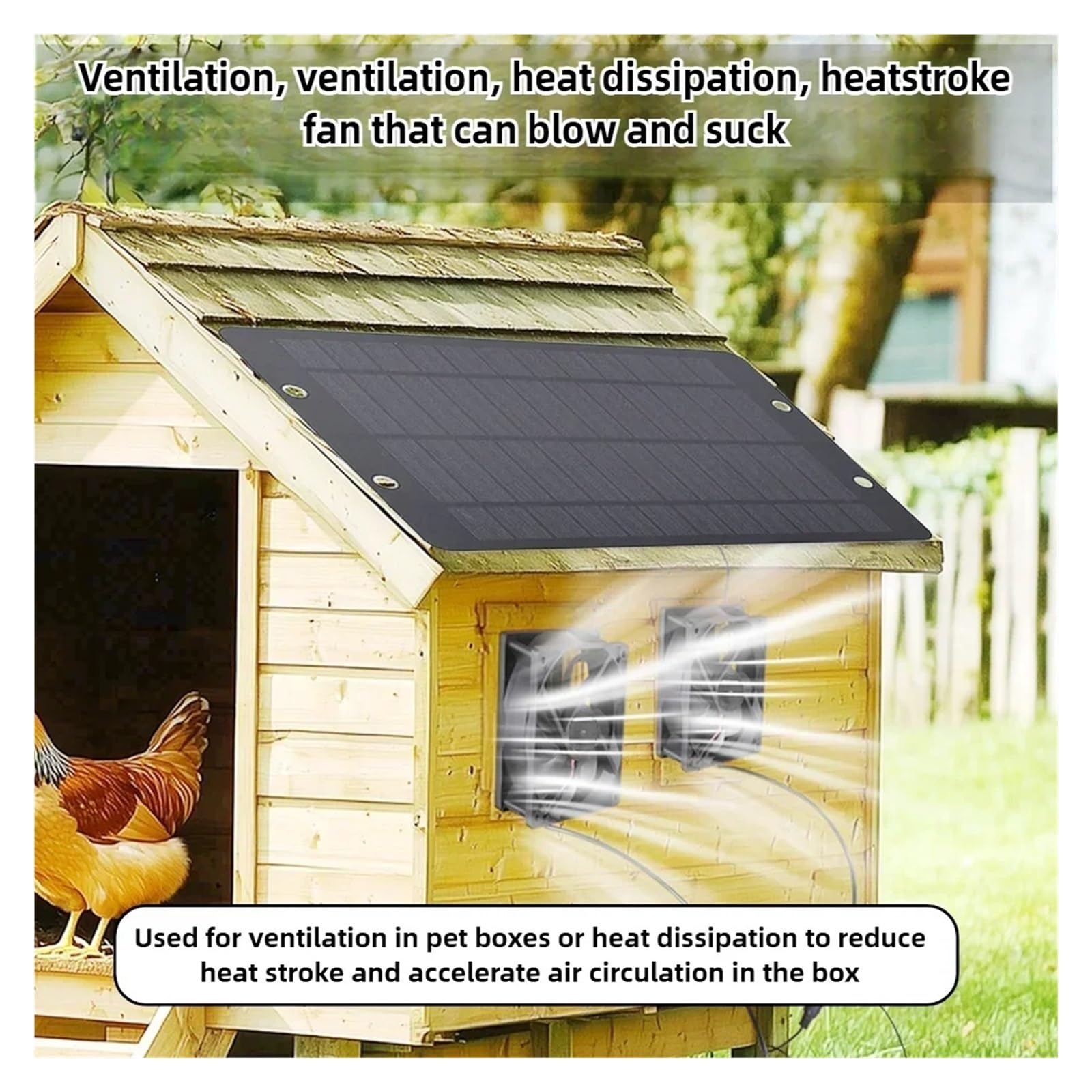GDBAGKDQK Ventilazione Solare Automatico da 15 W/25 W 6 Pollici con Interruttore, Adatto for Pollaio, Serra, Camper, Canile Raffreddamento Rapido(25W)