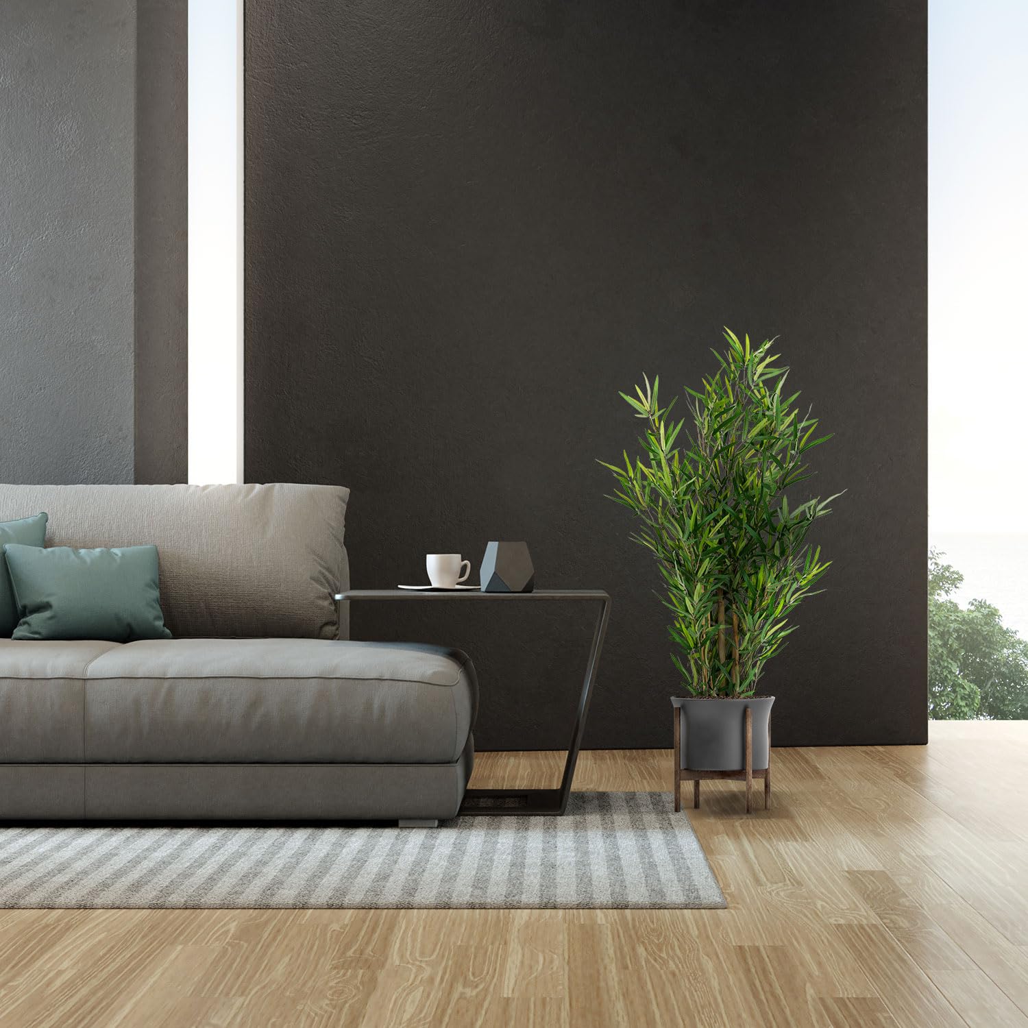 hjh OFFICE Planta Artificial Mini Bamboo Altura 100 cm Árbol de Bambú Artificial Verde Deco Planta de Interior Artificial, 871005