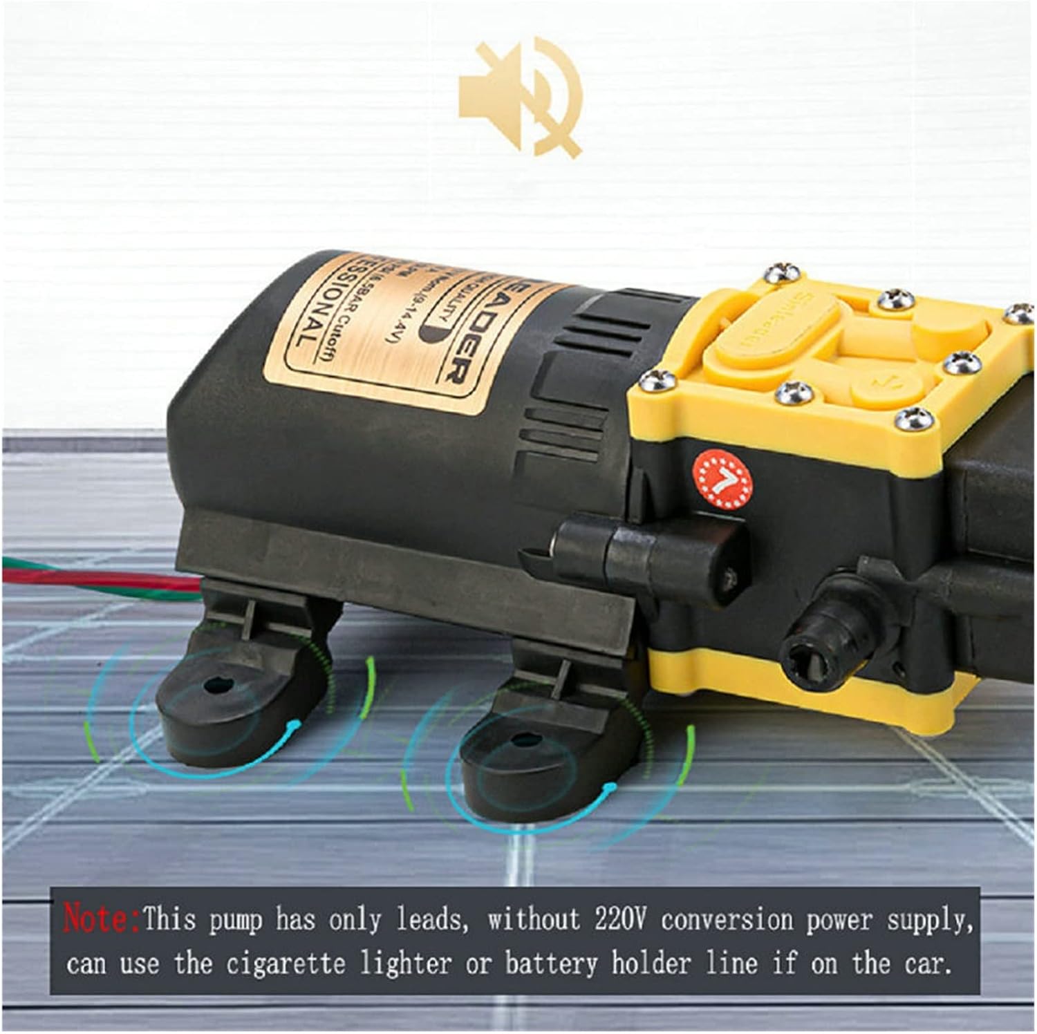 Adjustable Small Submersible Pump 12V 5L/min Intelligent Valve Sprayer Pump High Pressure Self Priming Water Pump with A Pressure Switch for Garden Farm Chemical