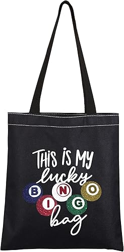 CMNIM Lucky Bingo Tote Bag My Lucky Bingo Bag Ganador Regalo para los amantes de los juegos de bingo Bingo Jugador de Bingo Bolsa de hombro
