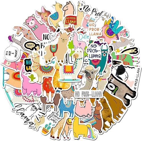 Miniatura 2 de 50 calcomanías de vinilo de alpaca, calcomanías de vinilo de animales para laptop, Hydroflask, teléfono celular, lindas calcomanías de animales para