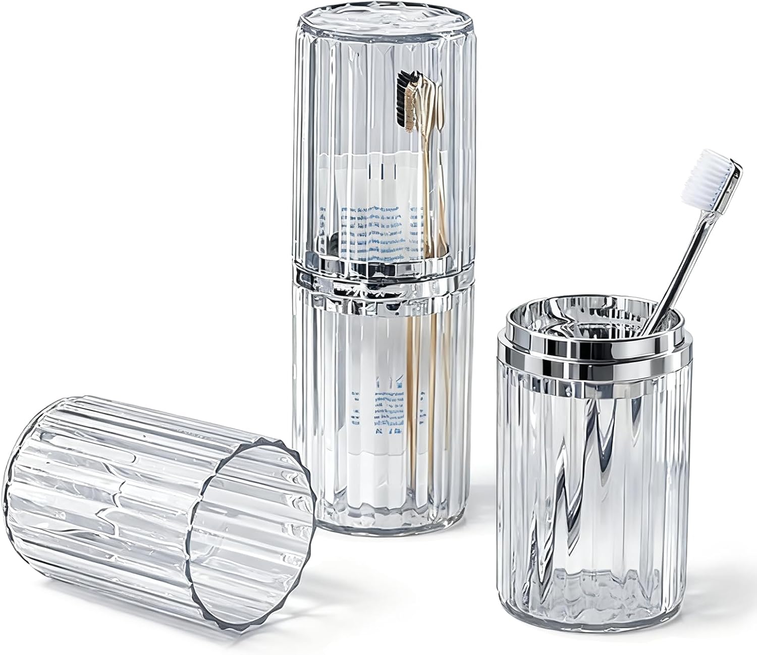 Toothbrush Travel Case Portable Travel Toothbrush Holder, Large Travel Toothbrush Cup, Travel Toothpaste Container for School, Camping, Business Trip Bathroom