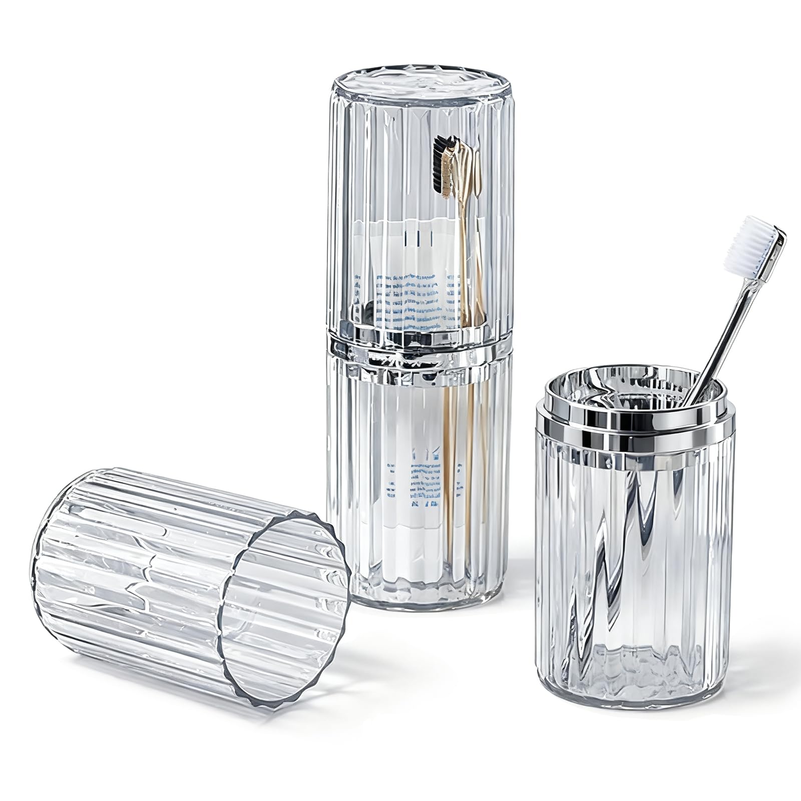 Toothbrush Travel Case Portable Travel Toothbrush Holder, Large Travel Toothbrush Cup, Travel Toothpaste Container for School, Camping, Business Trip Bathroom