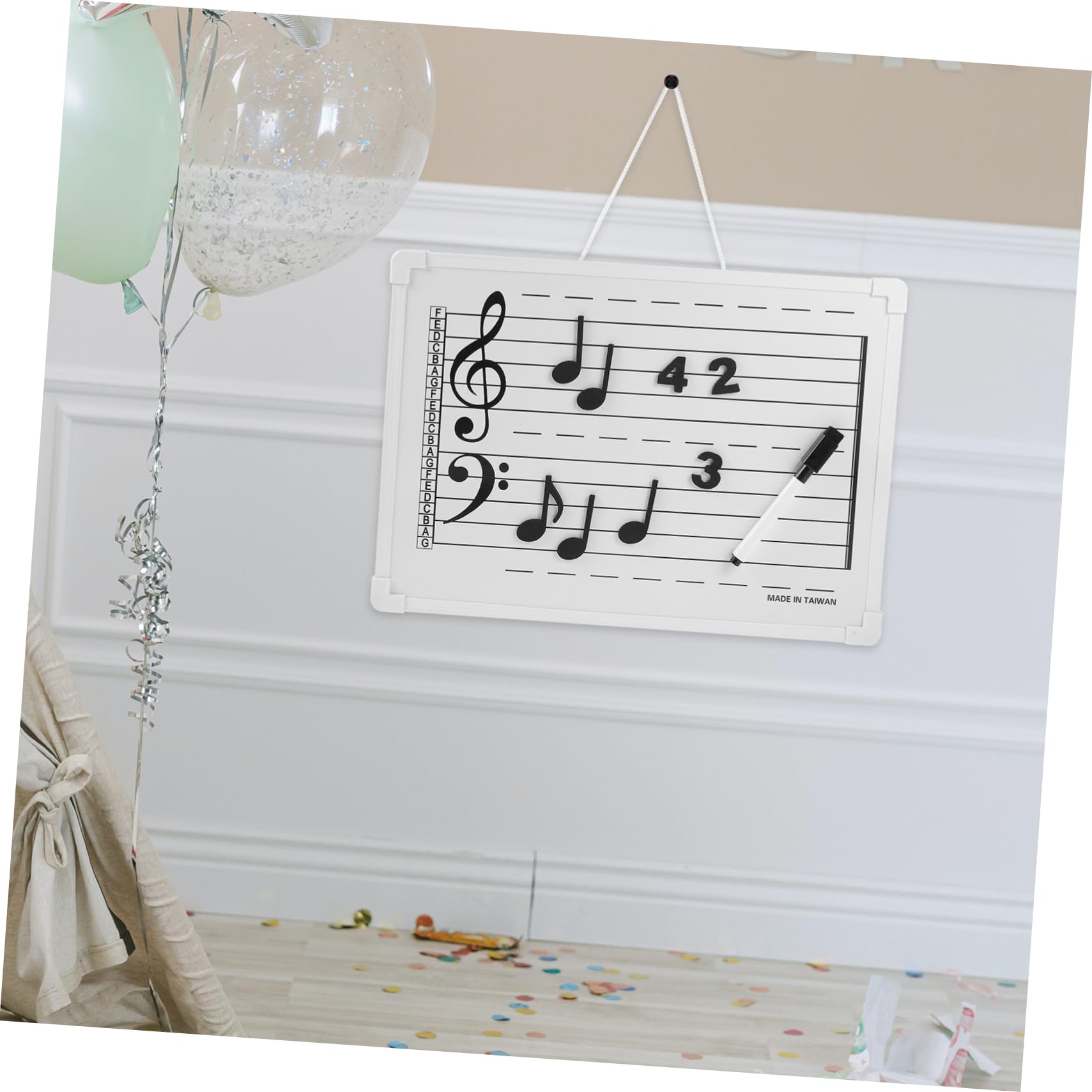 PLAFOPE Abwischbares Whiteboard aus Kunststoff mit Magnetischen Notenaufklebern Leichte Lerntafel für Schule und Zuhause für Anfänger zum Musikunterricht