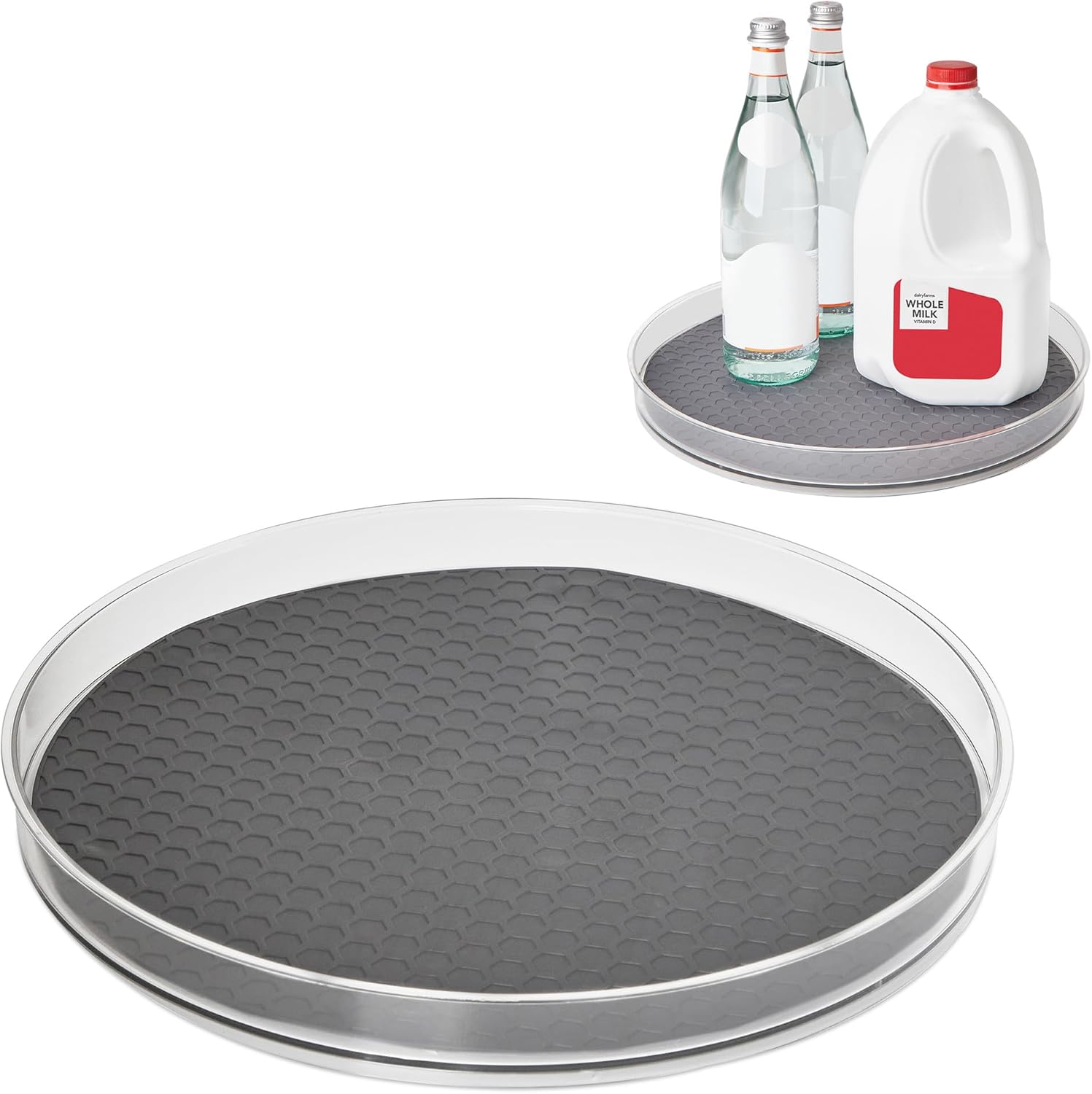 Spectrum Lazy Susan Organizer, Hexa Grande 14.5" - Lazy Susan Turntable for Cabinet, Refrigerator, Pantry, Table, & Shelf - Rotating & Spinning Pantry Organization - Spice Rack Storage for Fridge XX Large Round (1-Pack)