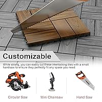 Vista 6 de VANCASTLE 9 azulejos de madera entrelazados para terrazas de 11.8 x 11.8 pulgadas, suelos de patio al aire libre, impermeables, para todo