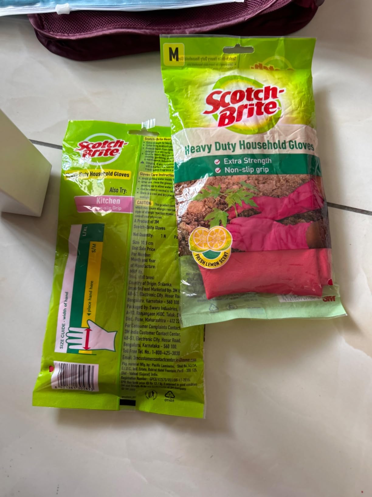 ScotchBrite Rubber Heavy Duty Hand gloves for Dishwashing, gardening