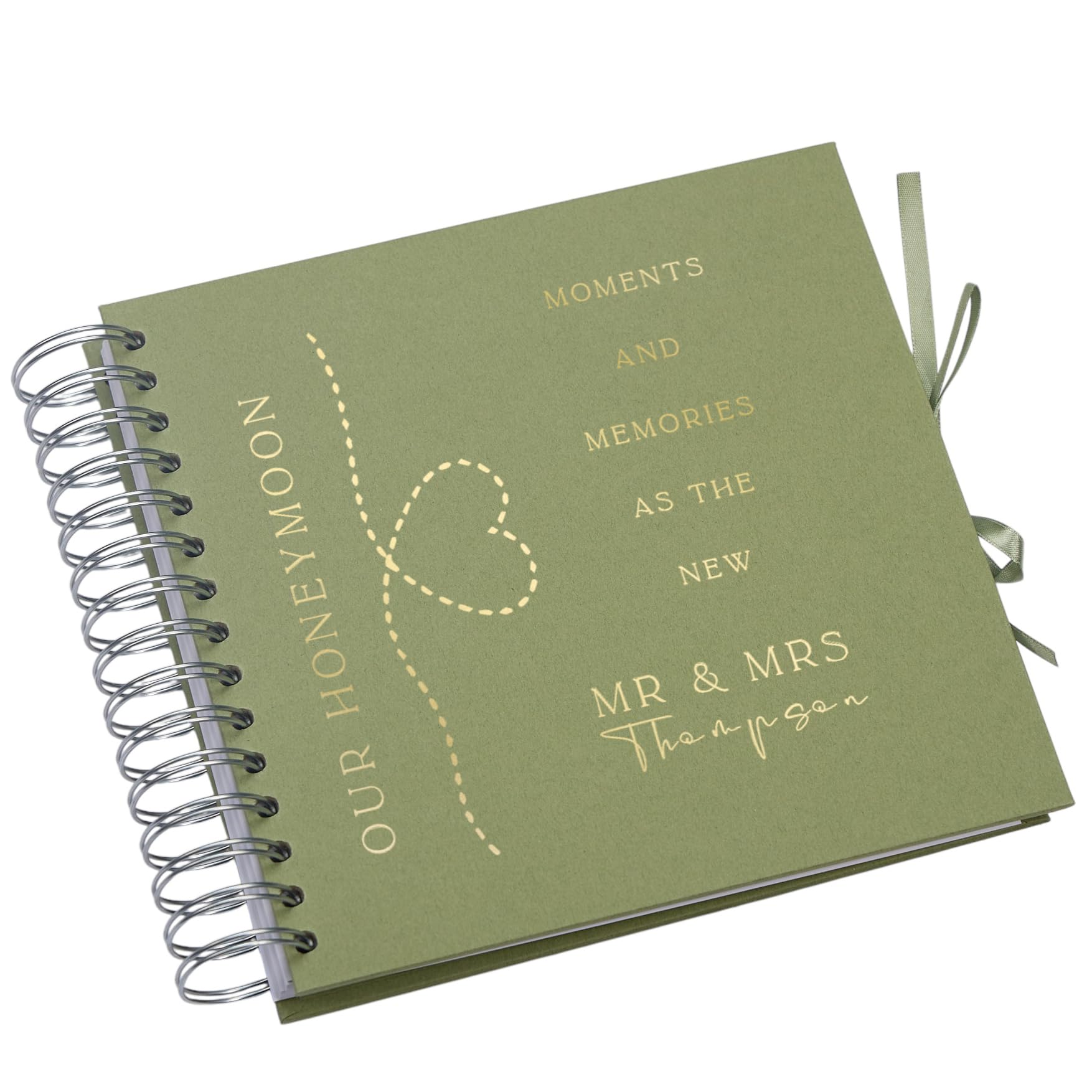 Personalised Moments And Memories Honeymoon Scrapbook Album, 20.3 x 20.3 cm, 80 Pages, Multiple Colours with Metallic Foil, Spiral Bound