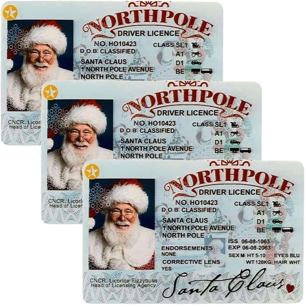 Permis de vol et traîneau volant : lot de 3 boîtes à clés Père Noël pour cadeau de réveillon
