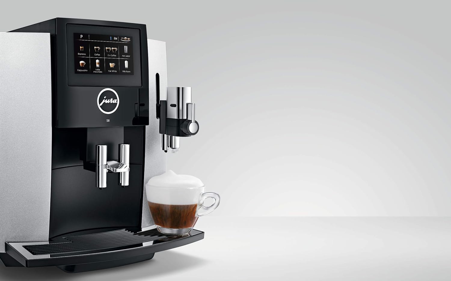 Jura S8 Automatic Coffee Machine Moonlight Silver