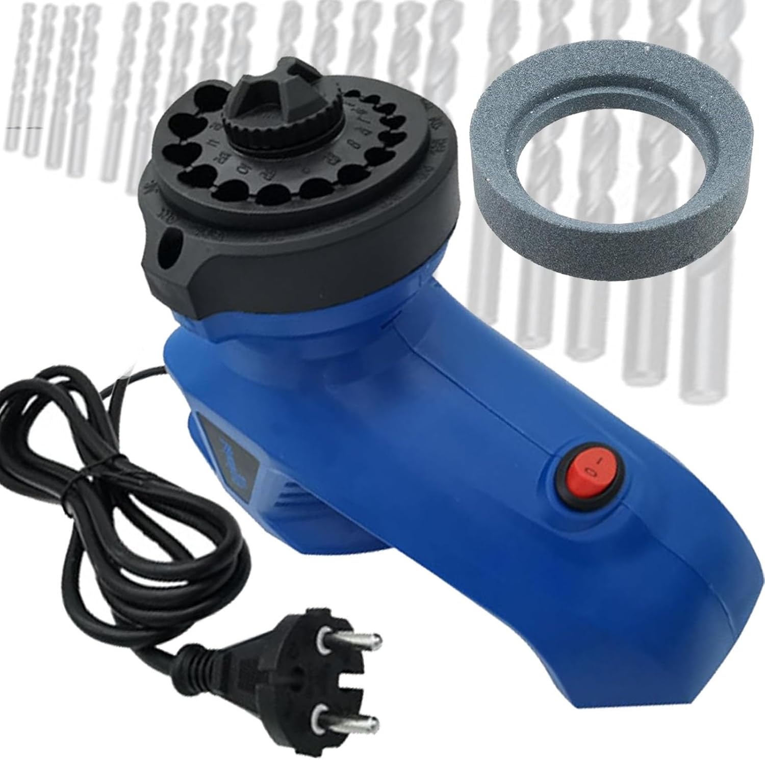 Drill Bit Sharpener,Power Drill Bit Sharpener for Twist Bits (1/8''- 15/32''), Twist Drill Bit Sharpener Grinder, Portable Home Use Drill Bit Sharpener Machine, 130° Standard Drill Bits