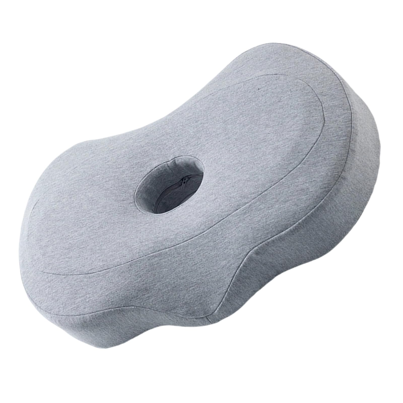 Carotoe Light Grey Memory Foam Pillow Single-Hole Ear Pillow For Side Sleepers Needing Ear Uncomfort Relief And Pressure Relief