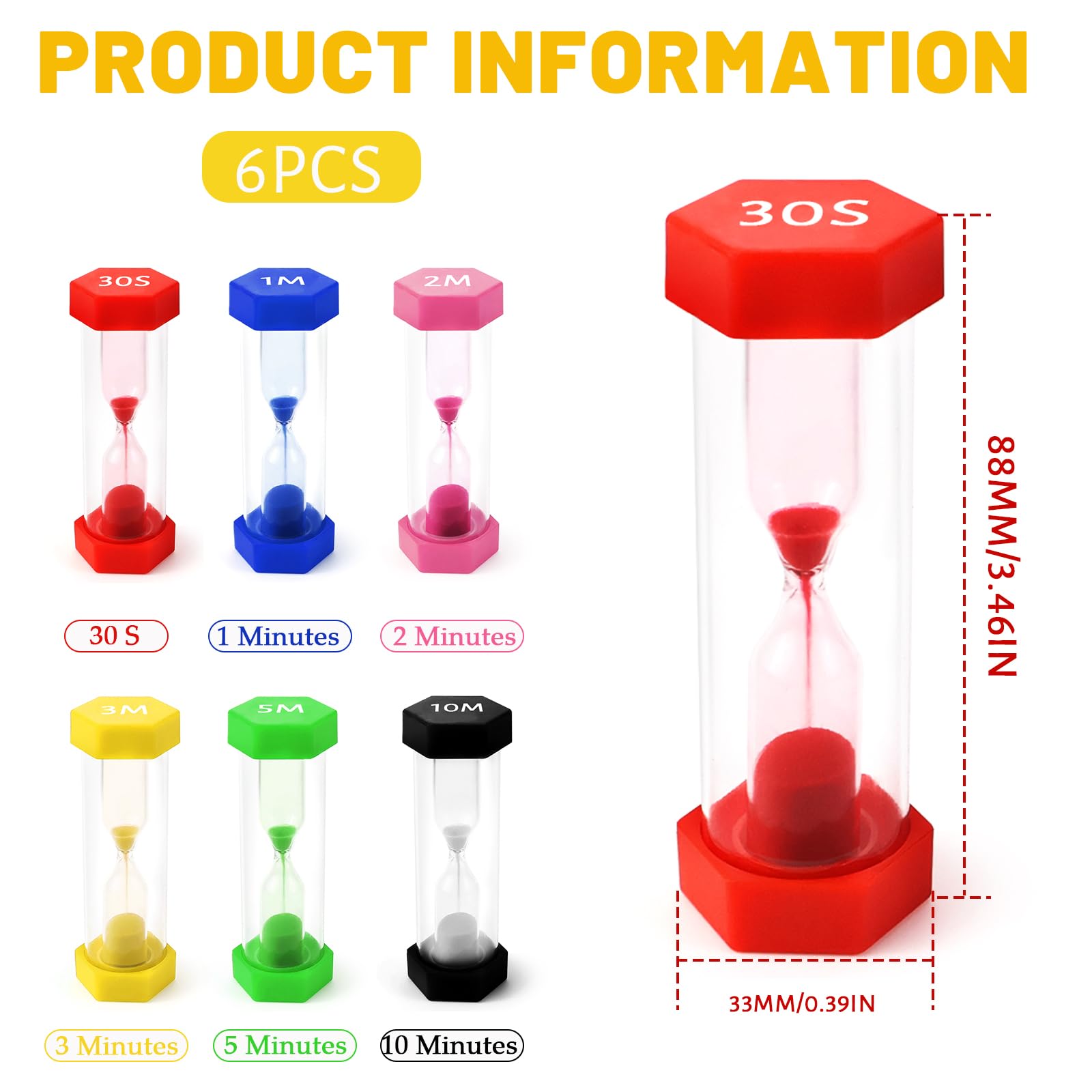 Lot De 2 Sabliers De 45 Min Et 60 Min Pour Salle De Bain Ou Temps De