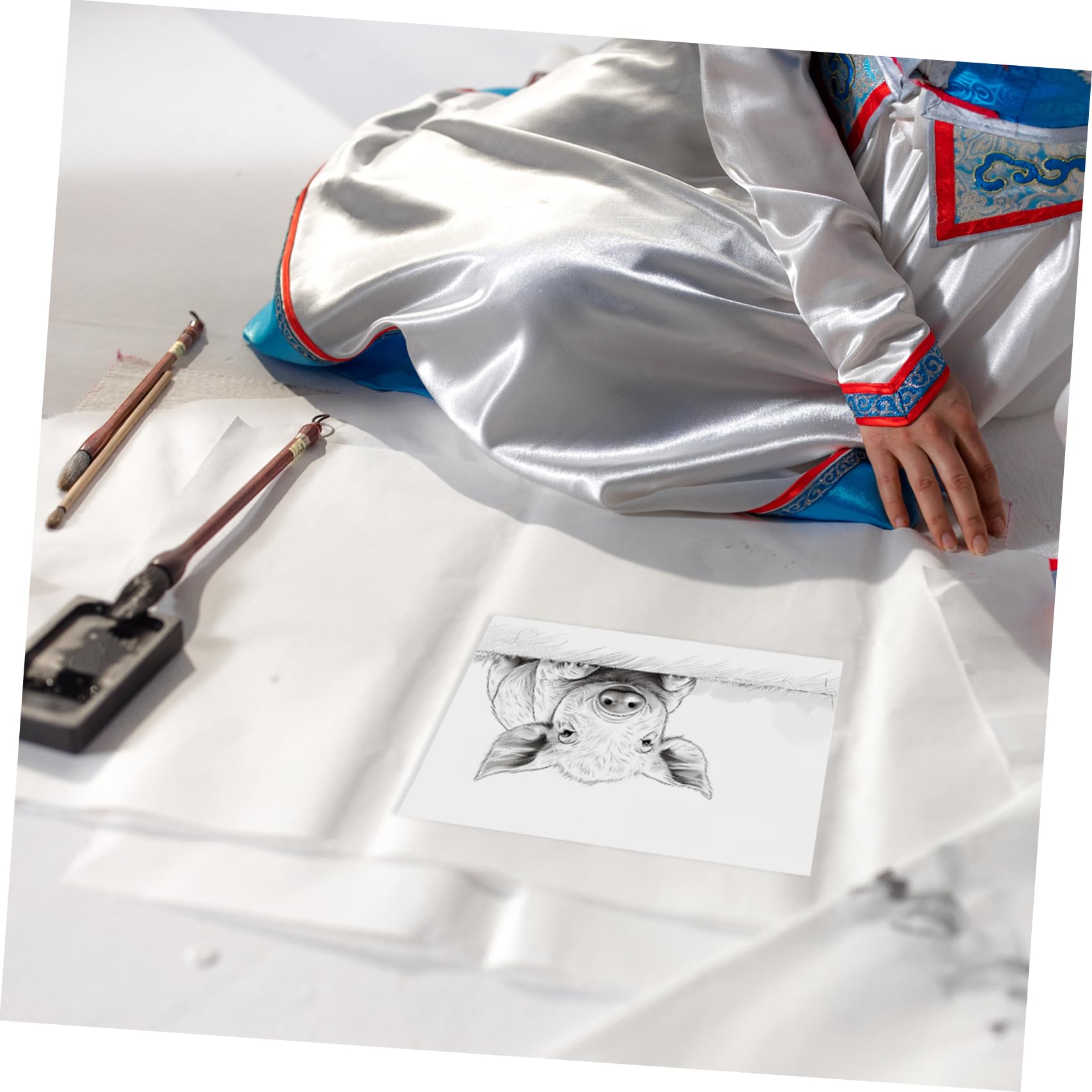 jojofuny 50 Hojas de Papel de Dibujo A3 en Blanco para Dibujo Artístico, Papel de Boceto Seguro y Fácil de Transportar Adecuado para Pintura Acrílica y Acuarela