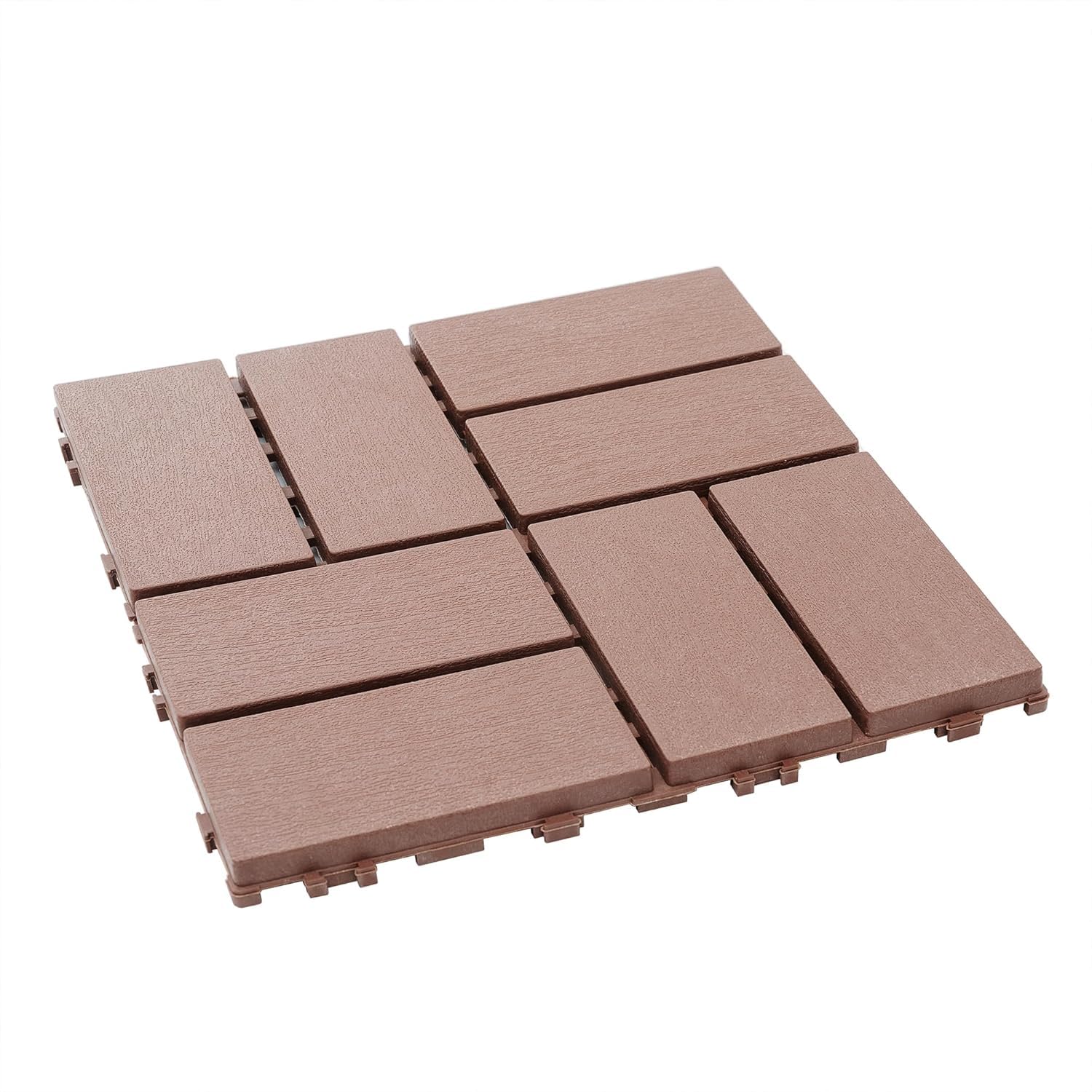 Interlocking Patio Deck Tiles, 44 Pack 12x12 Interlocking Plastic Tiles Multi Balcony Porch Backyard Poolside